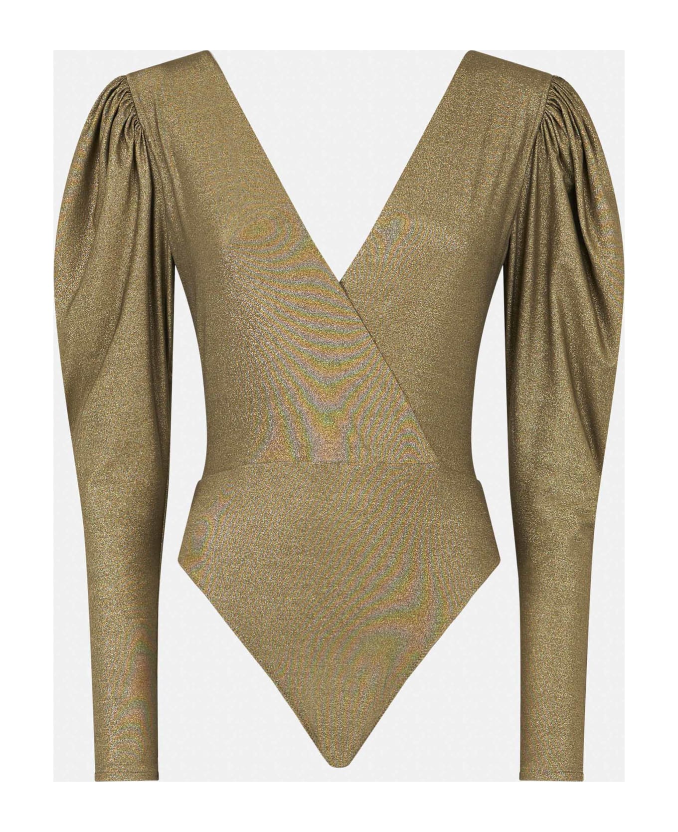 MC2 Saint Barth Knitted Glitter Gold Bodywear / One Piece Swimsuit - BROWN
