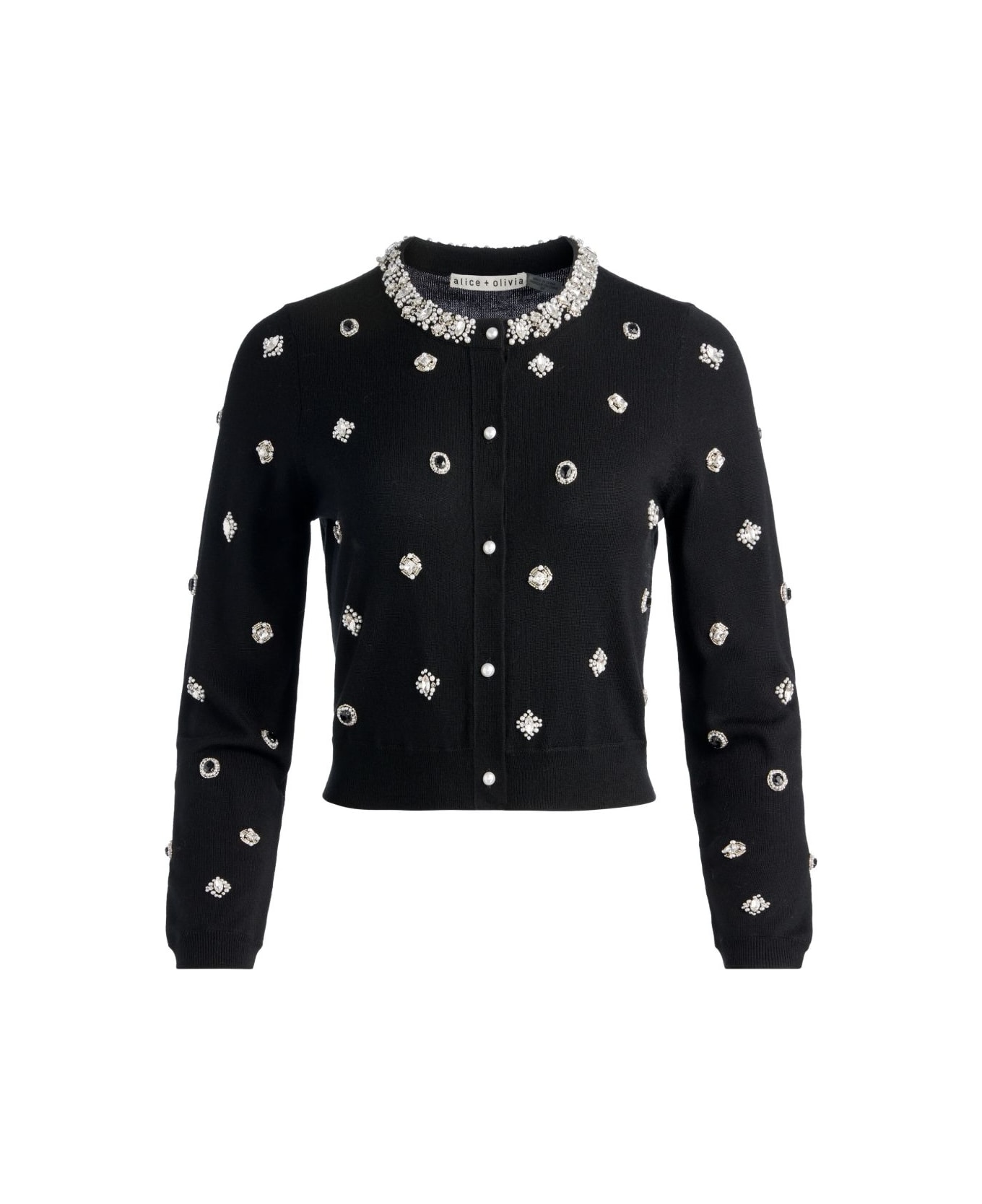 Alice + Olivia Dollie Wool Cardigan - Black