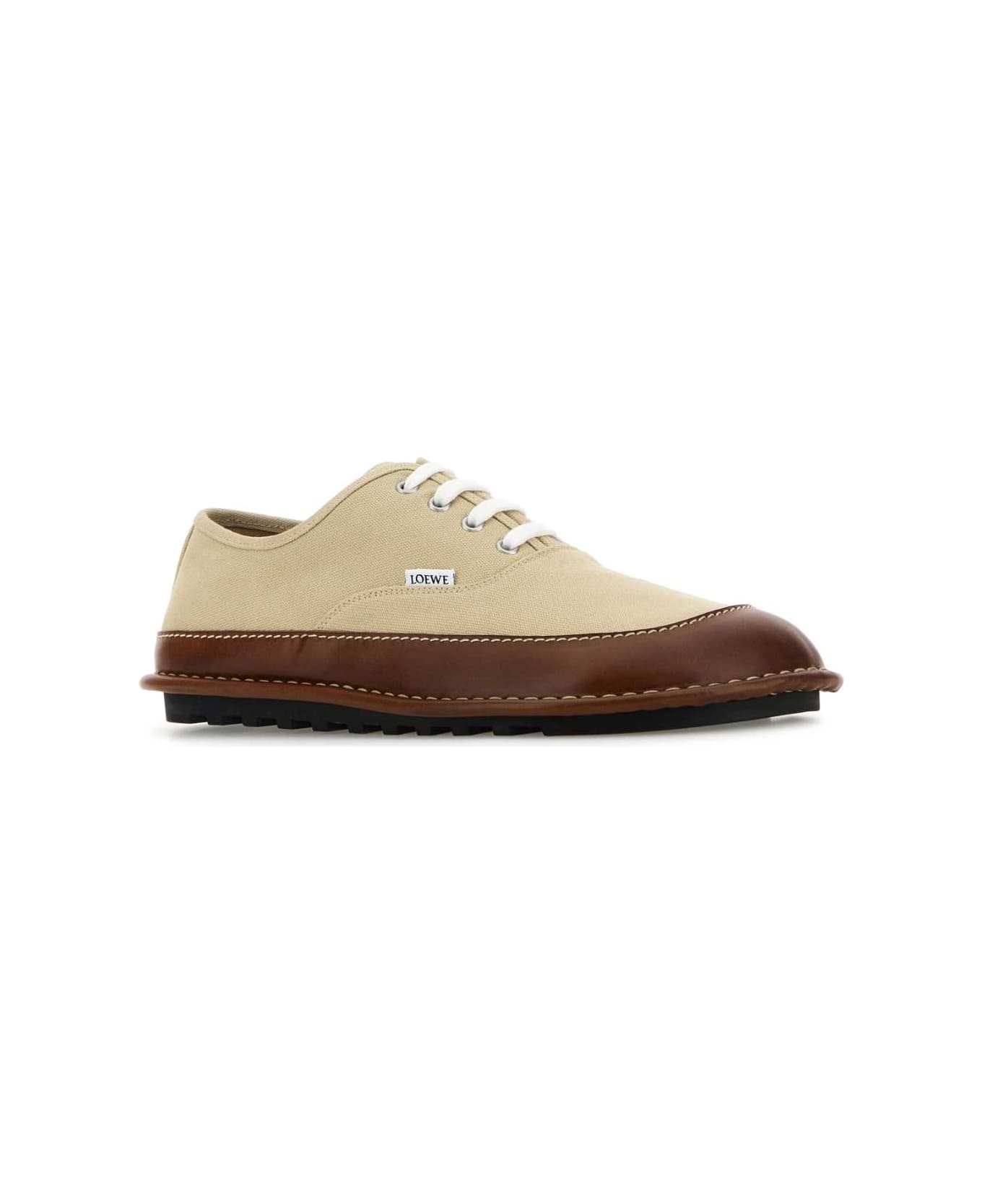 Loewe Beige Canvas Bay Sneakers - BEIGEBROWN