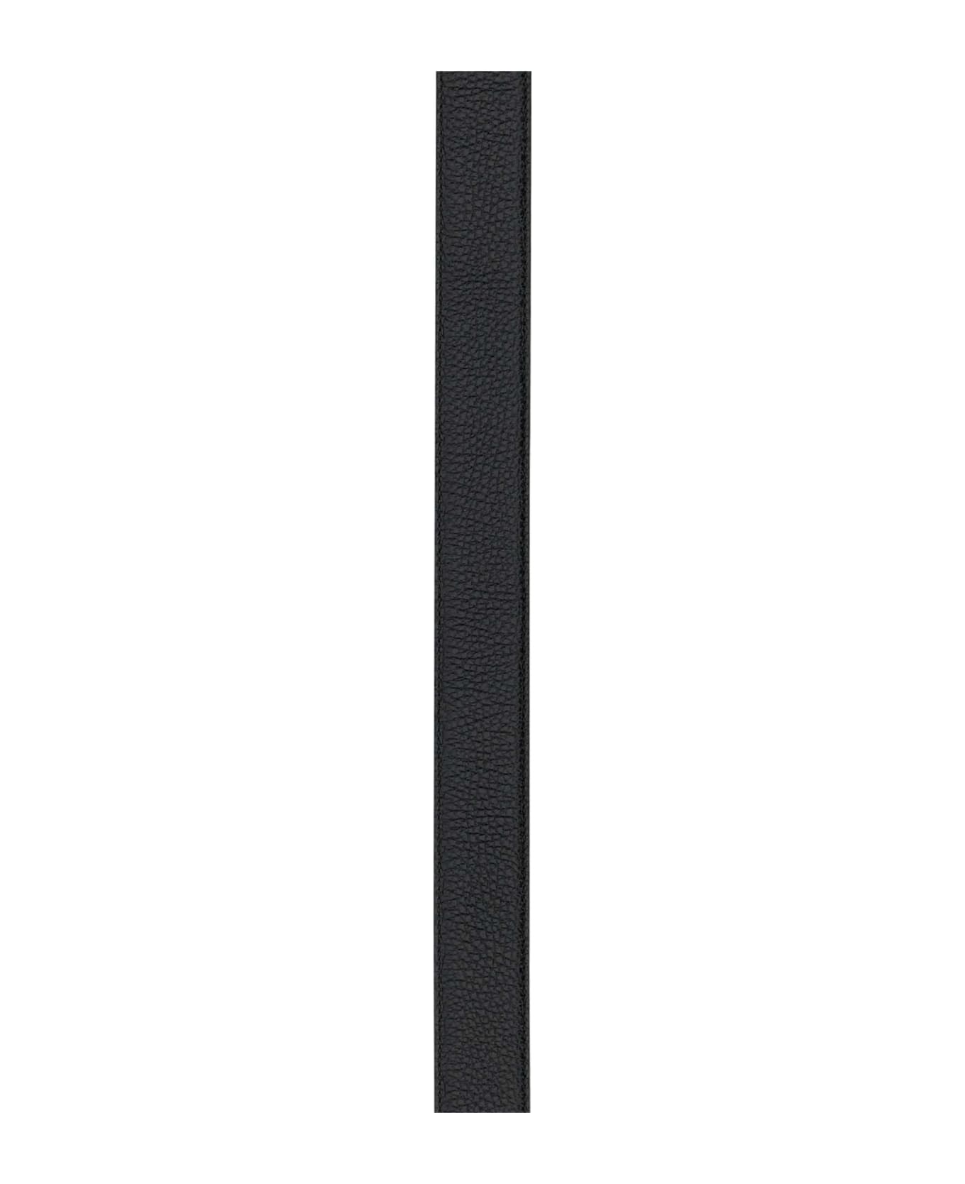 Ferragamo Black Leather Reversibile Belt - NEROBLUEMARINE