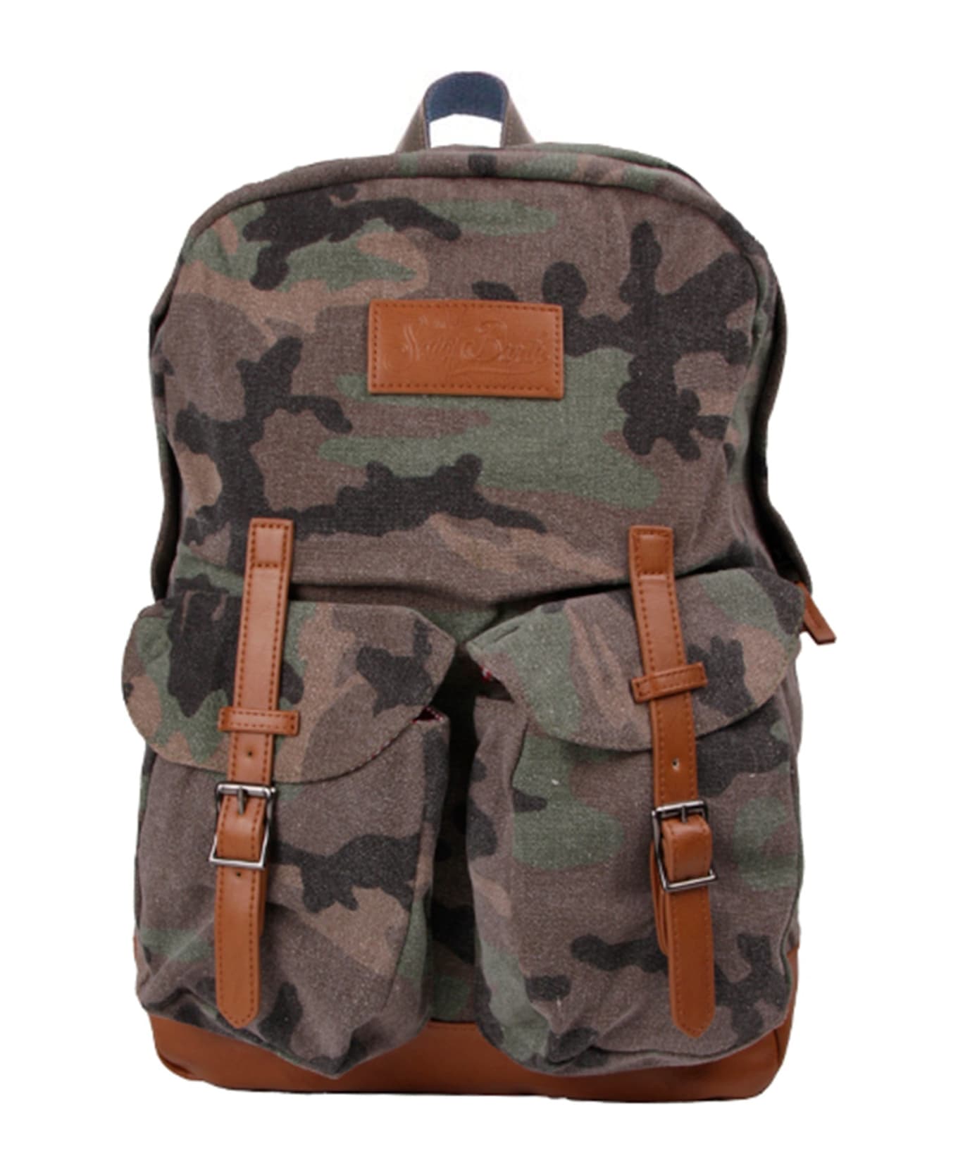 MC2 Saint Barth Military Green Camouflage Canvas Backpack - GREEN バックパック