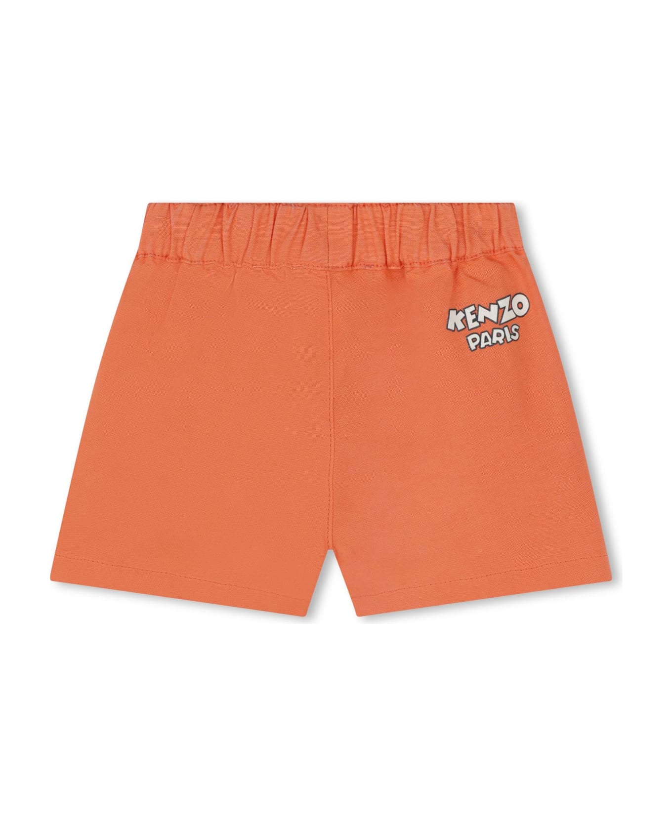 Kenzo Kids Shorts Sportivi Con Stampa - Orange