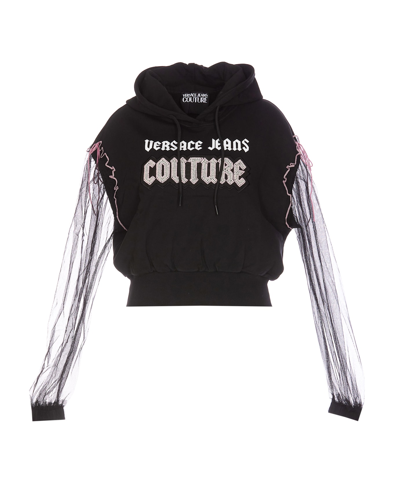 Versace Jeans Couture Logo Goth Patch Hoodie - Black
