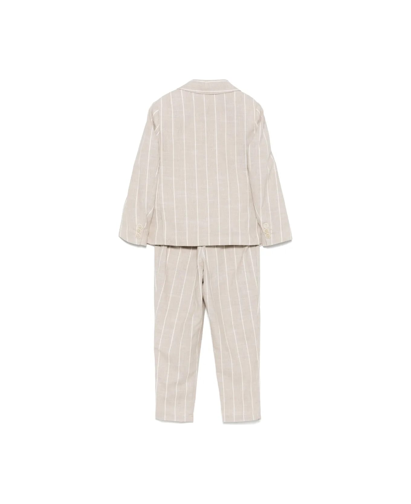 Eleventy Completo A Righe - Beige