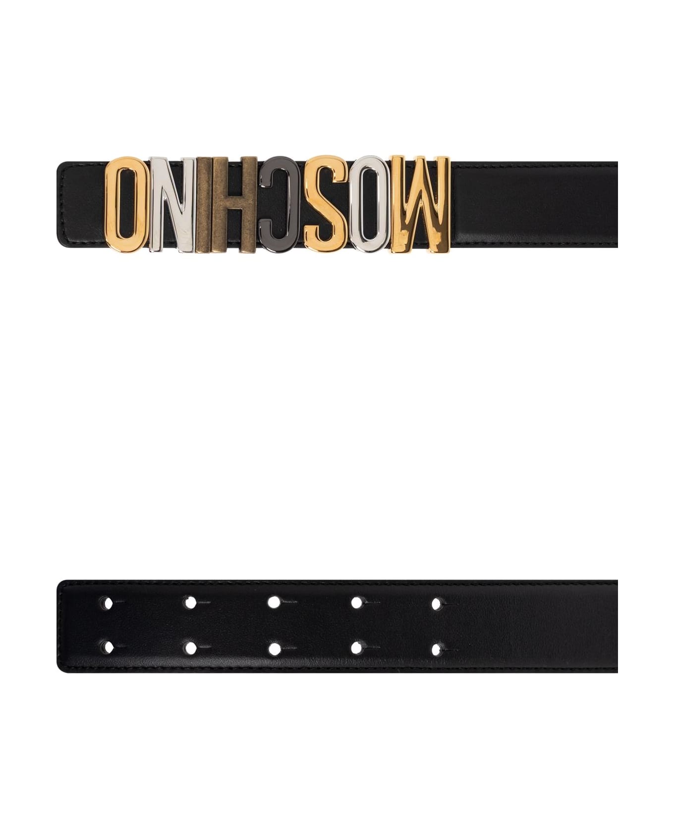 Moschino Belt With Logo - BLACK