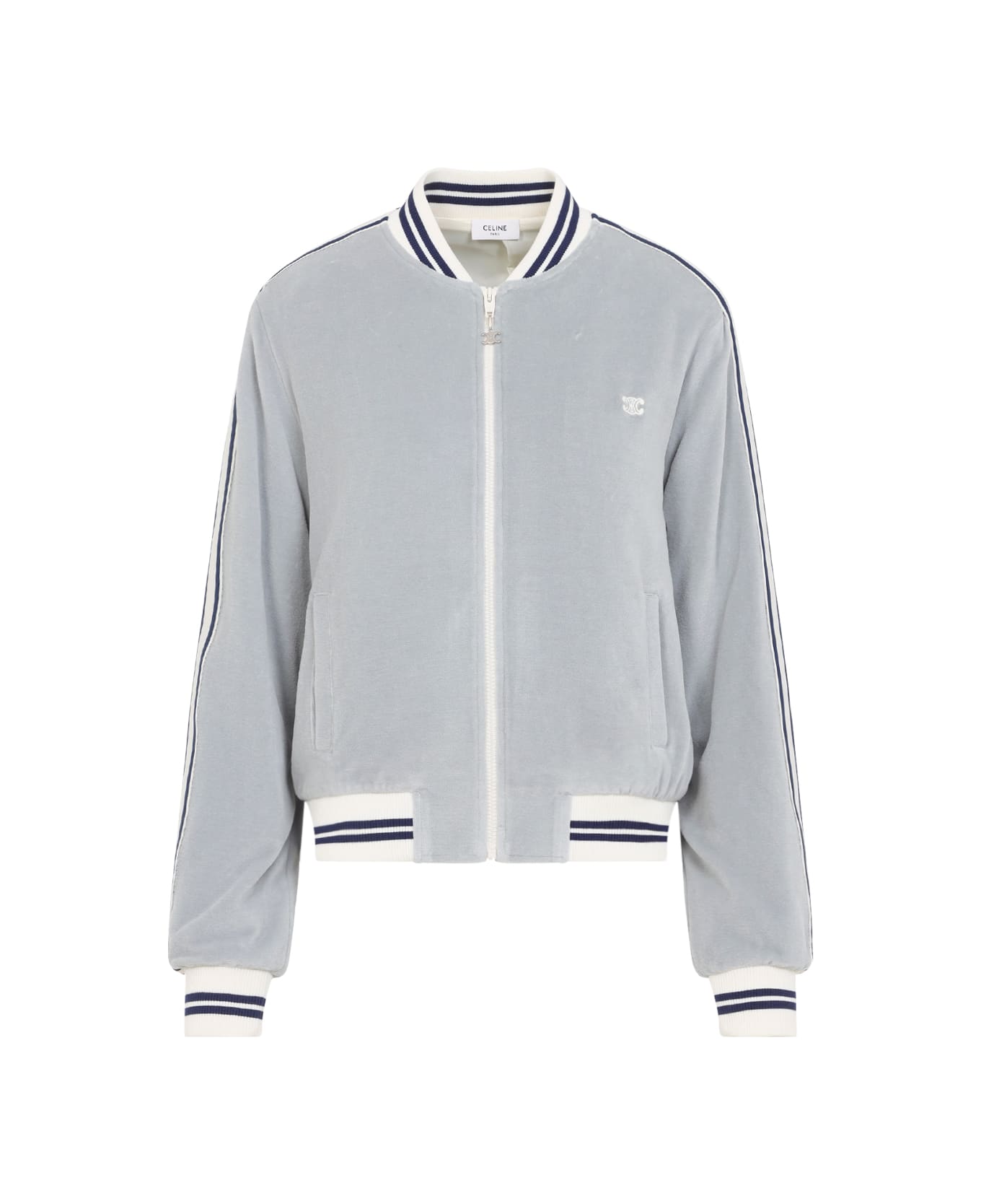 Celine Teddy Tracksuit Triomphe Jacket - Glaise Navy Ecru