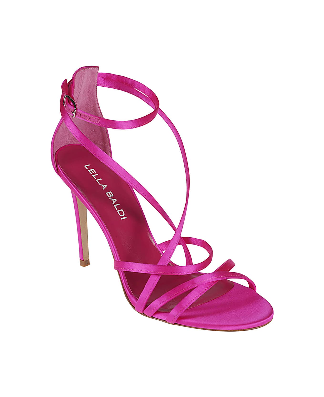 Lella Baldi Satin Sandals - Fuchsia