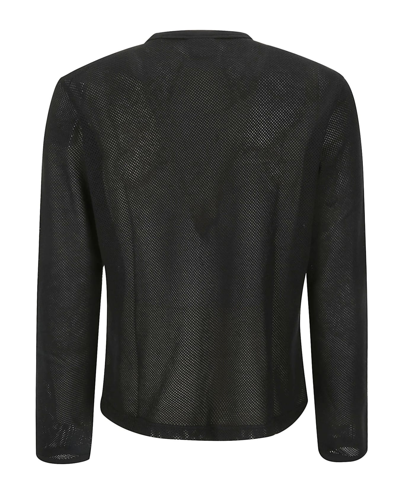 Courrèges Mesh Long Sleeves T-shirt - BLACK