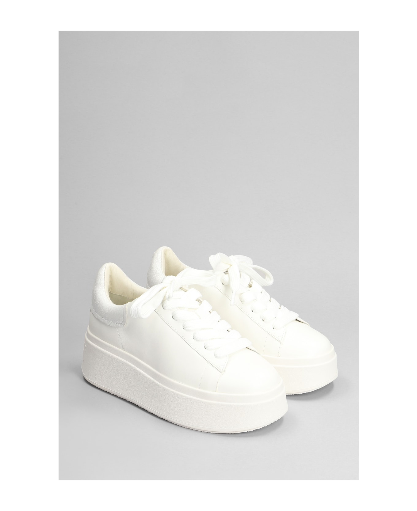 Ash Moby Bekind Sneakers In White Leather - white ウェッジシューズ