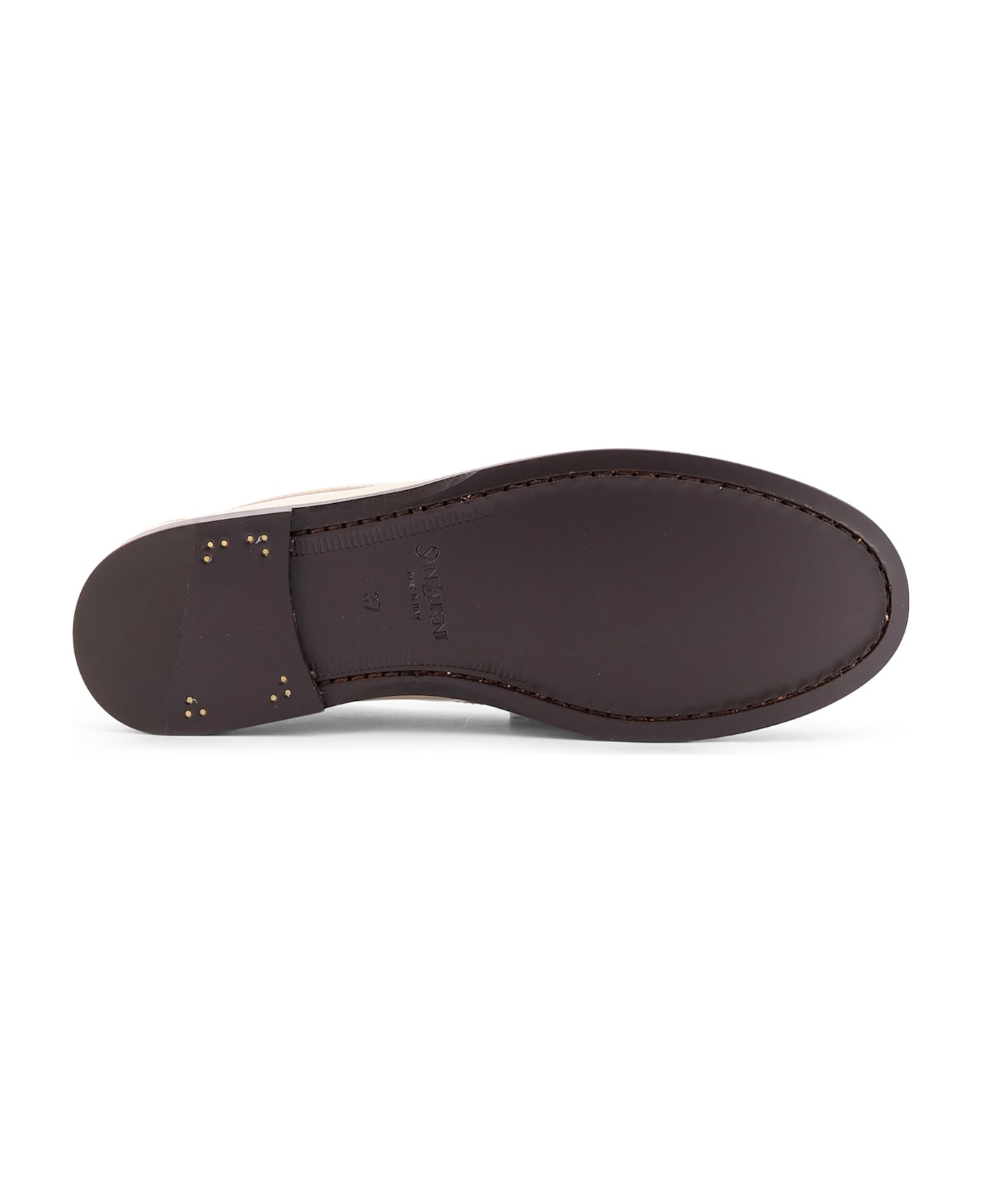 Saint Laurent Laurent 05 Leather Loafers - White
