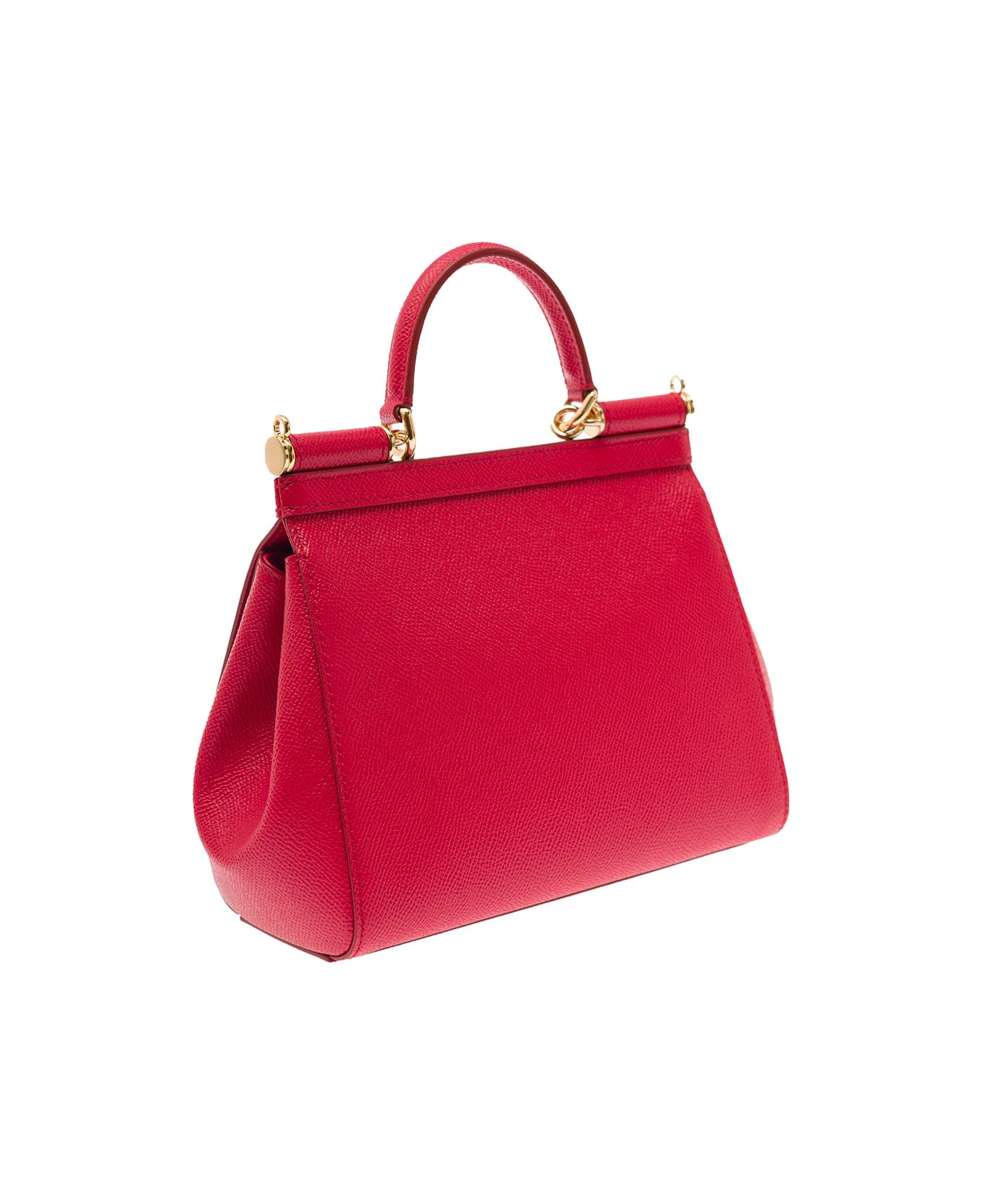 Dolce & Gabbana Sicily Dauphine Handbag In Red Leather Woman - Red