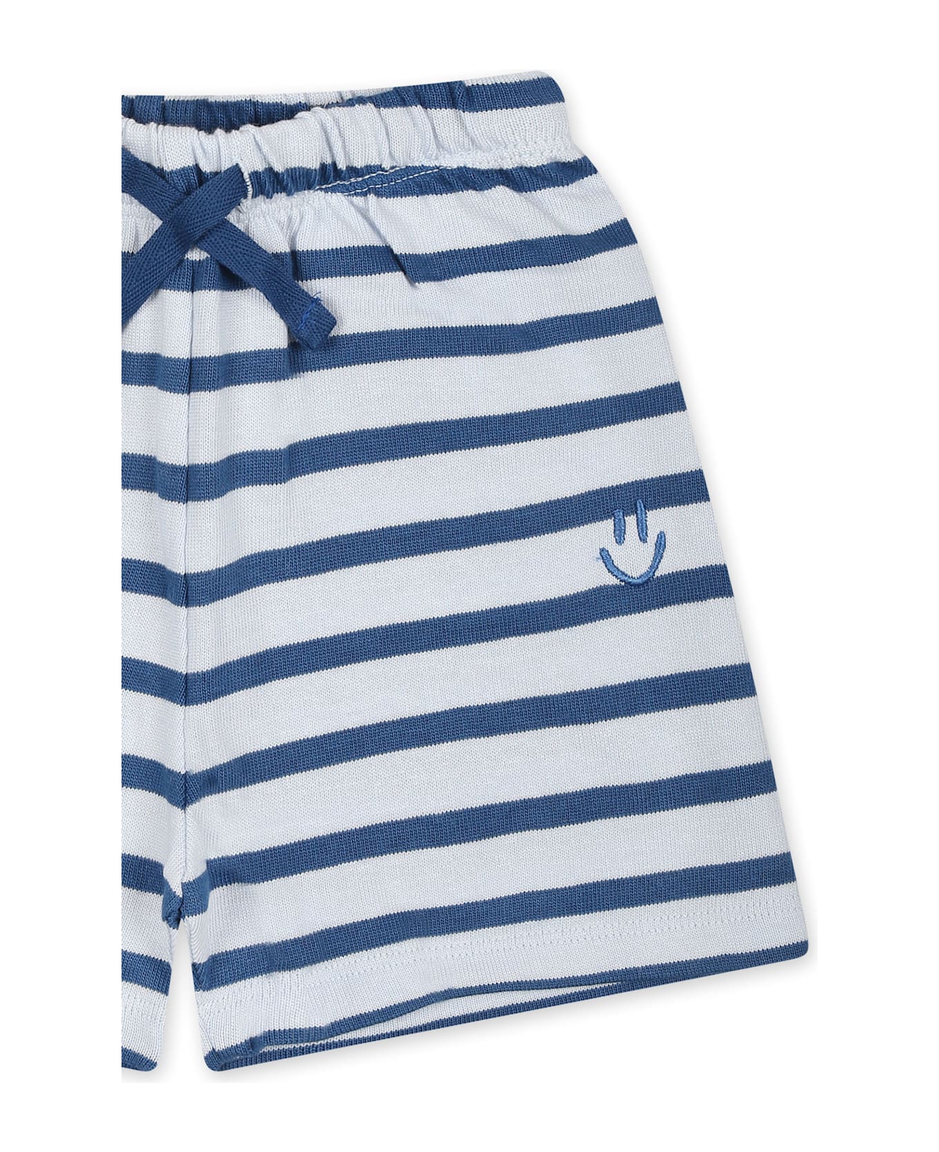 Molo Light Blue Shorts For Baby Boy With Smile - Light Blue