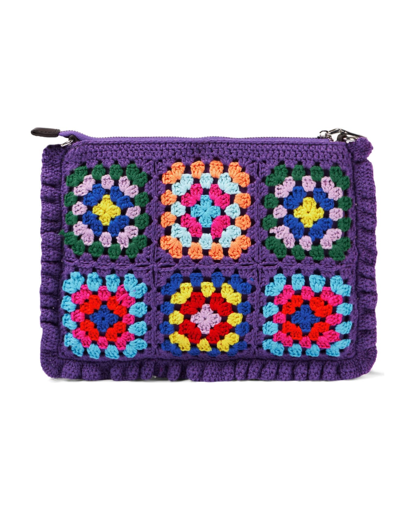 MC2 Saint Barth Parisienne Violet Crochet Crossbody Pouch Bag - PINK