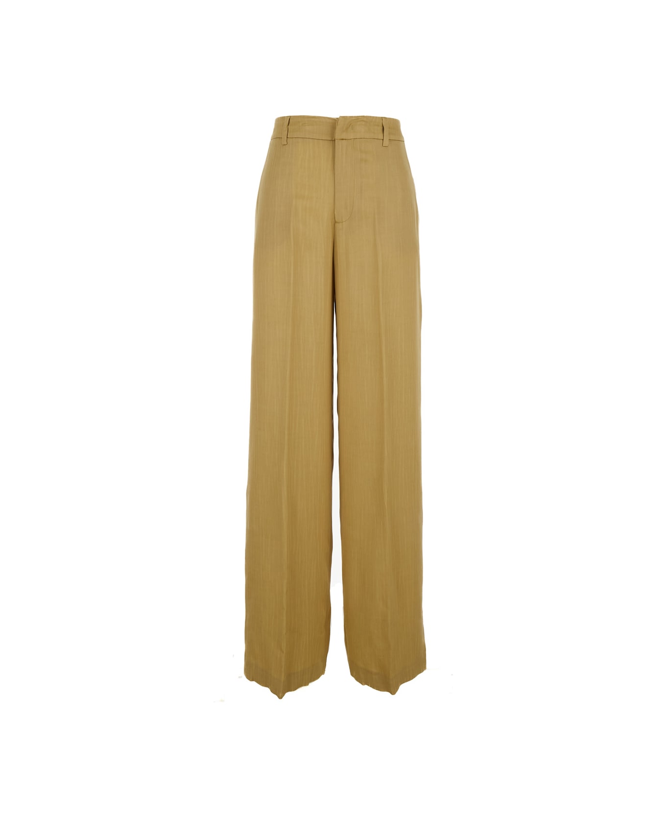 PT01 Lorenza Half Elasticatd Belt Pants - Beige