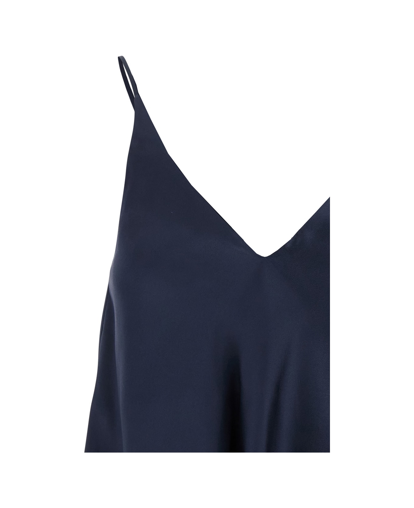 SEMICOUTURE 
etienne
 Blue Top With Thin Straps And V-neck In Silk Woman - Blu