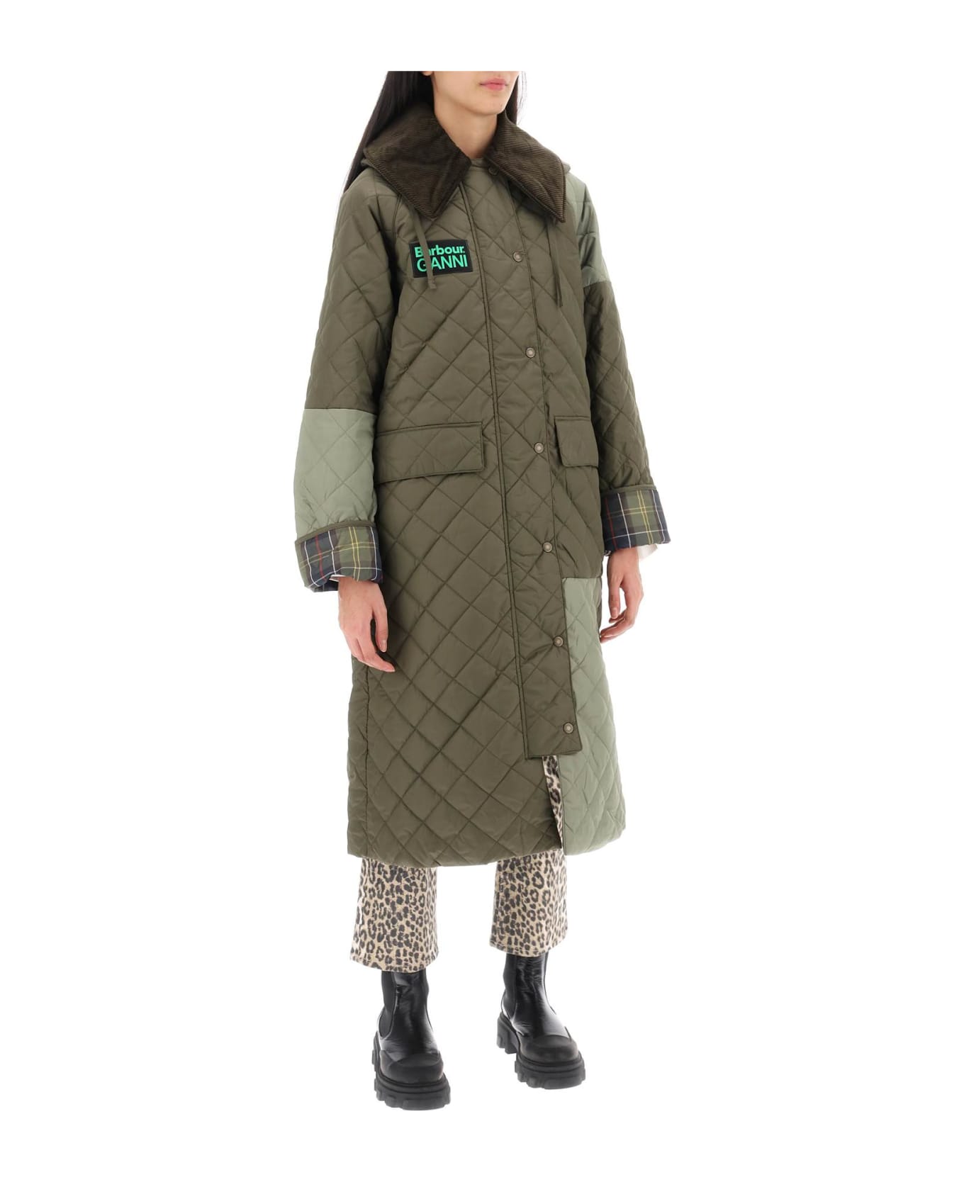 Barbour Burghley Quilted Trench Coat - FERN LT MOSS CLASSIC (Green)