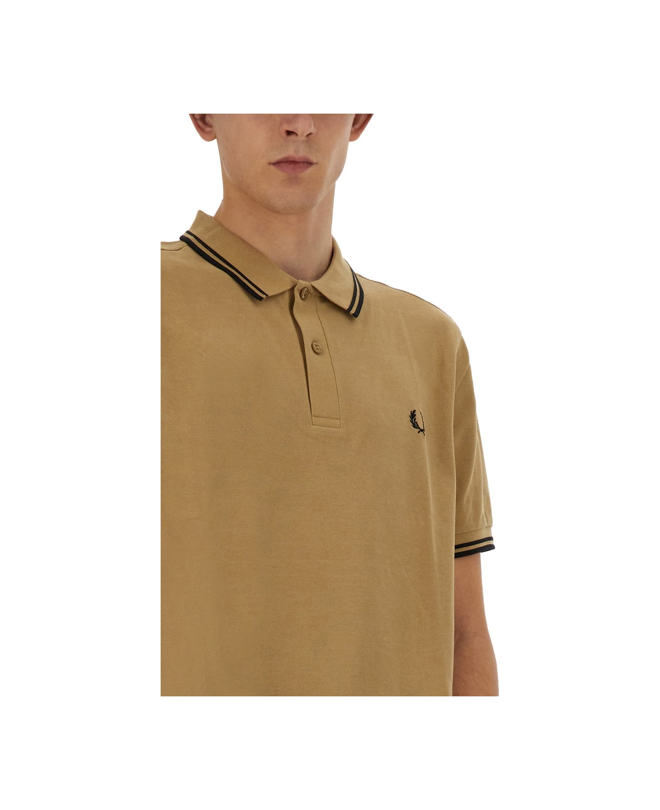 Fred Perry Polo With Logo - BEIGE