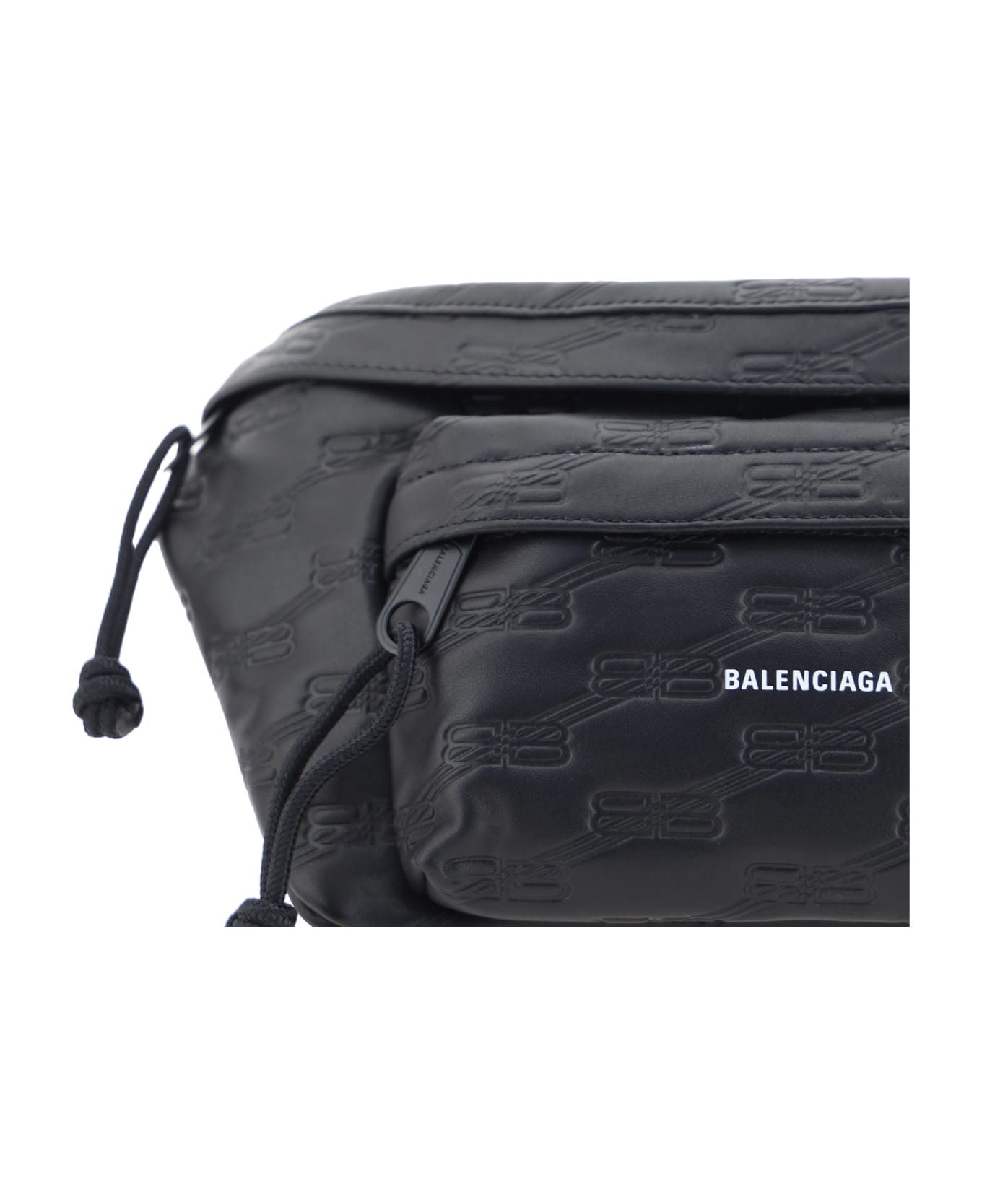 Balenciaga Signature Leather Belt Bag - Black