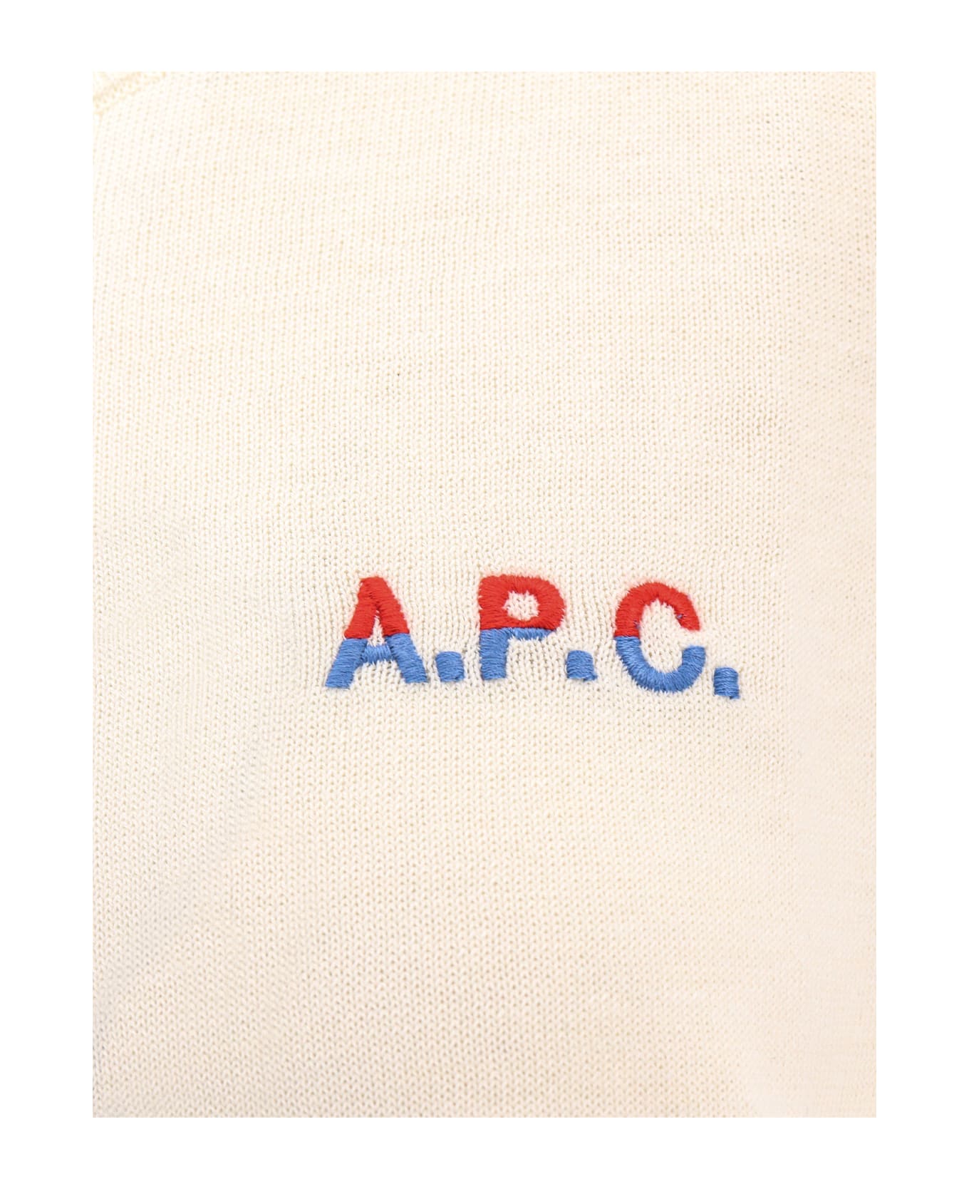 A.P.C. Logo Crew Neck Sweater - White