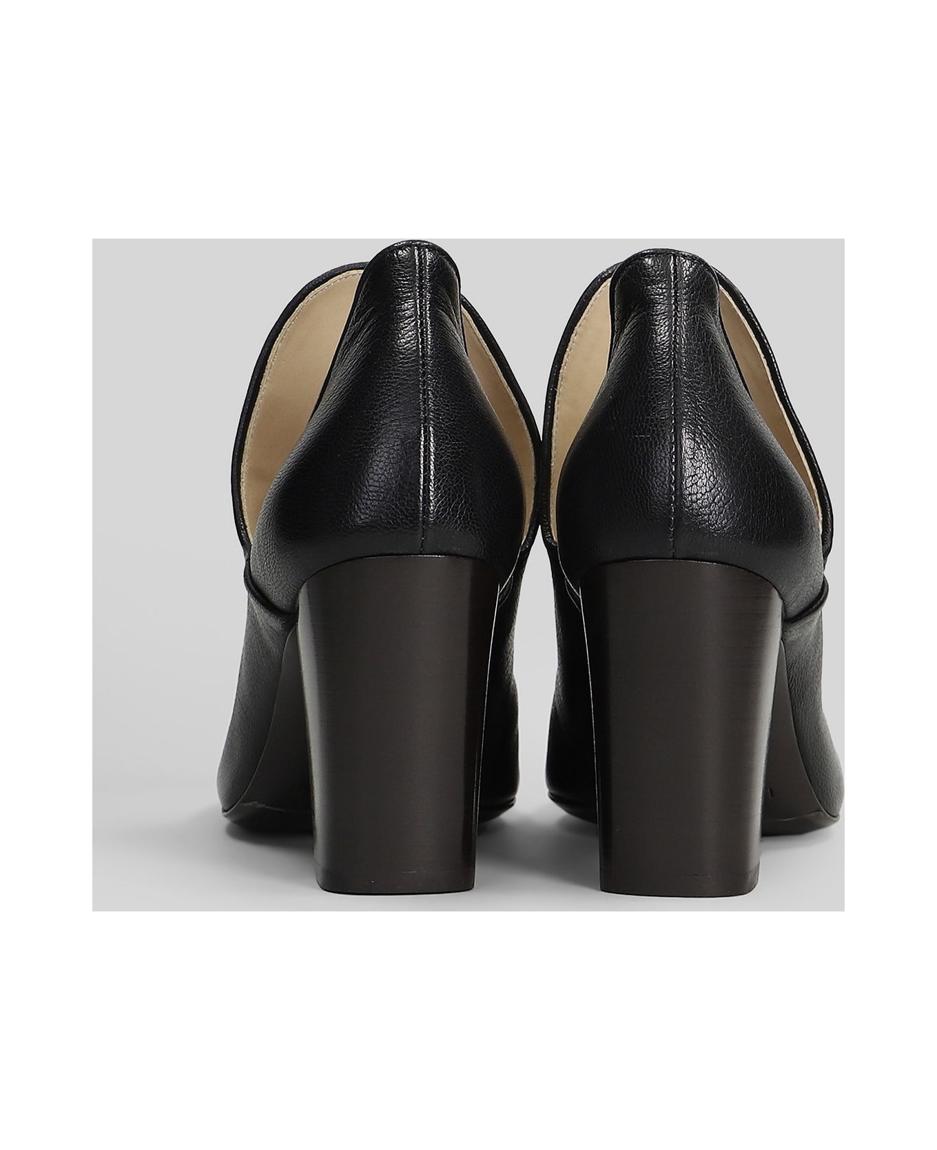 Lemaire High Heels Ankle Boots In Black Leather - black