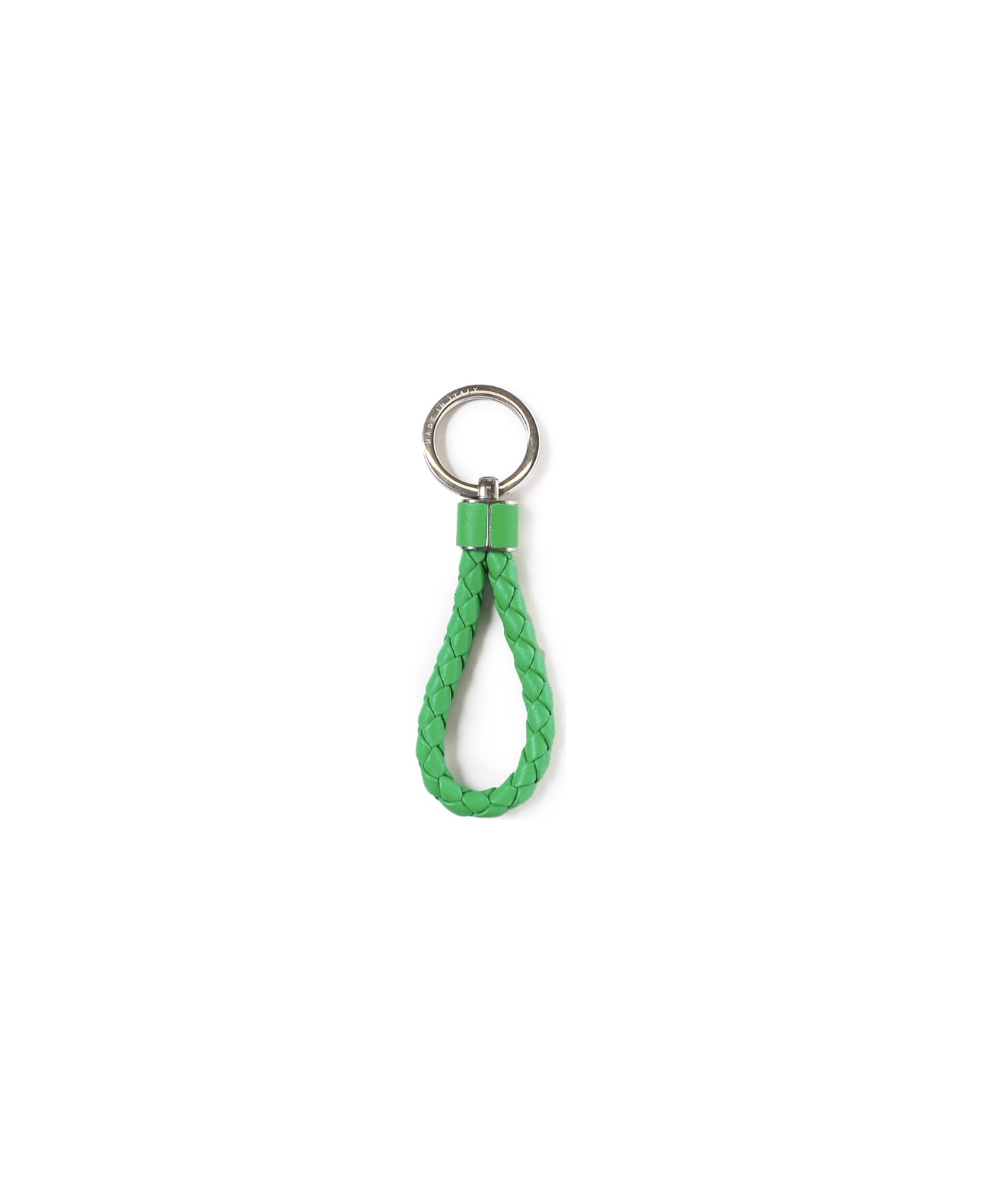 Bottega Veneta Intrecciato Keyring - PARAKEET SILVER