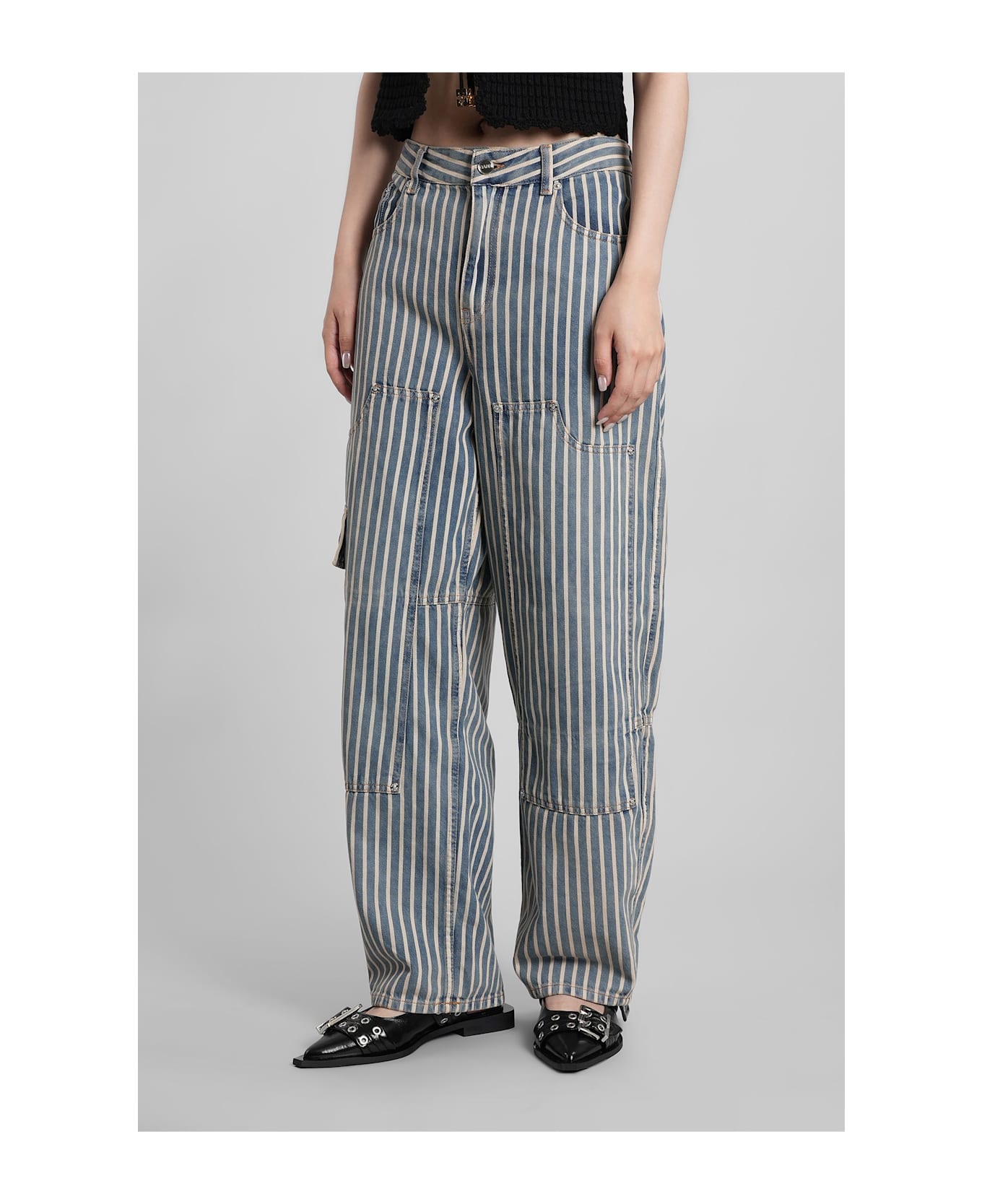 Ganni Jeans In Blue Cotton - blue