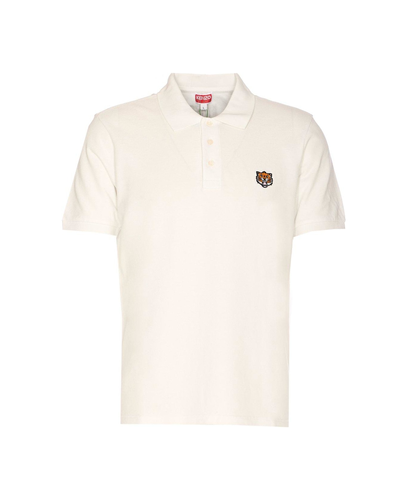 Kenzo Happy Tiger Embroidered Polo - WHITE