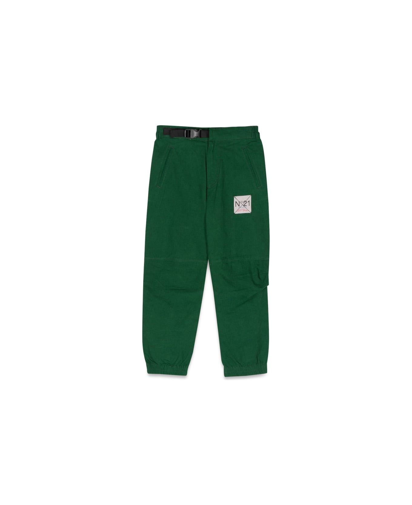 N.21 Pants With Logo Patch - GREEN