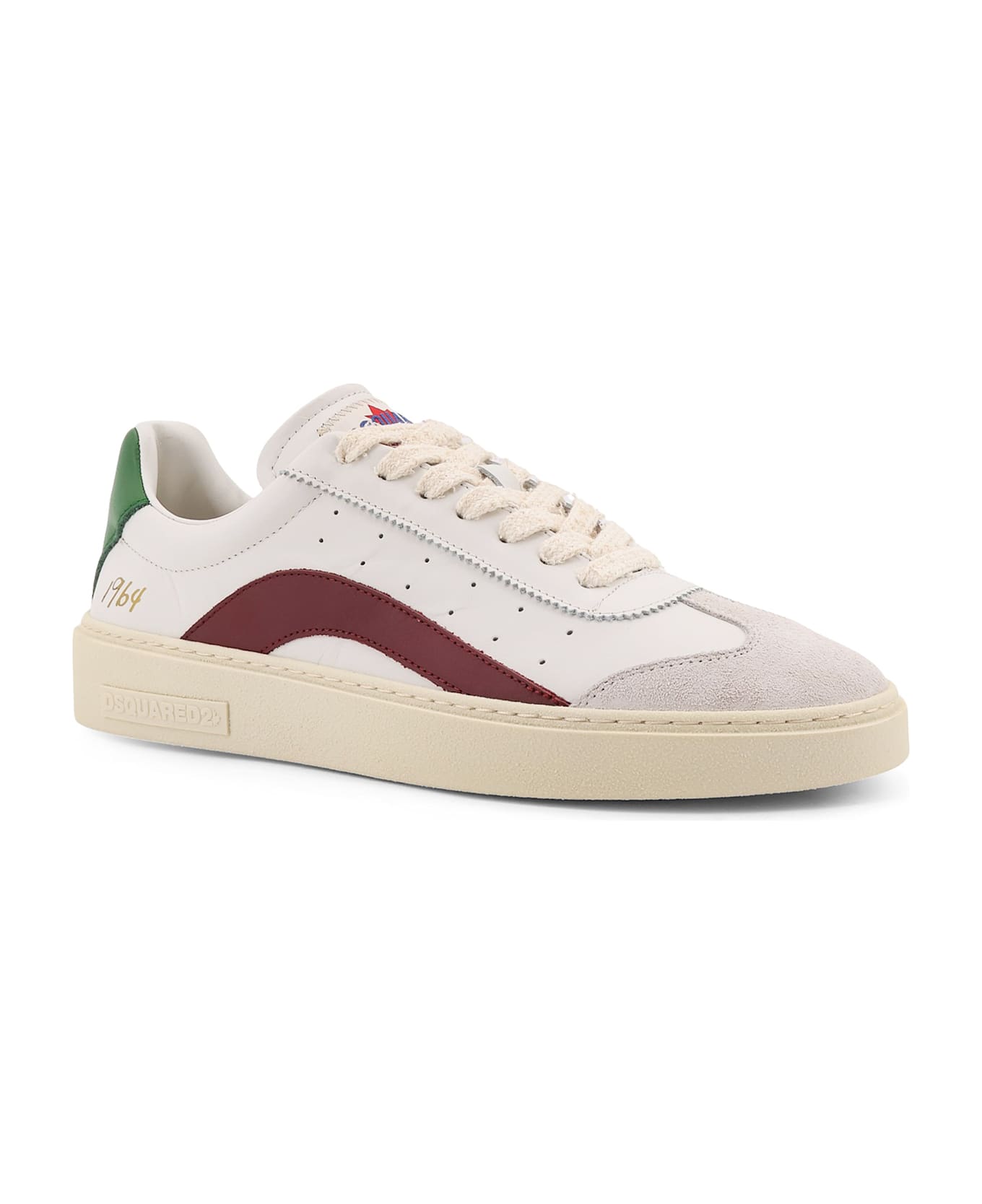 Dsquared2 Rider Leather Low-top Sneakers - Panna vino smeraldo