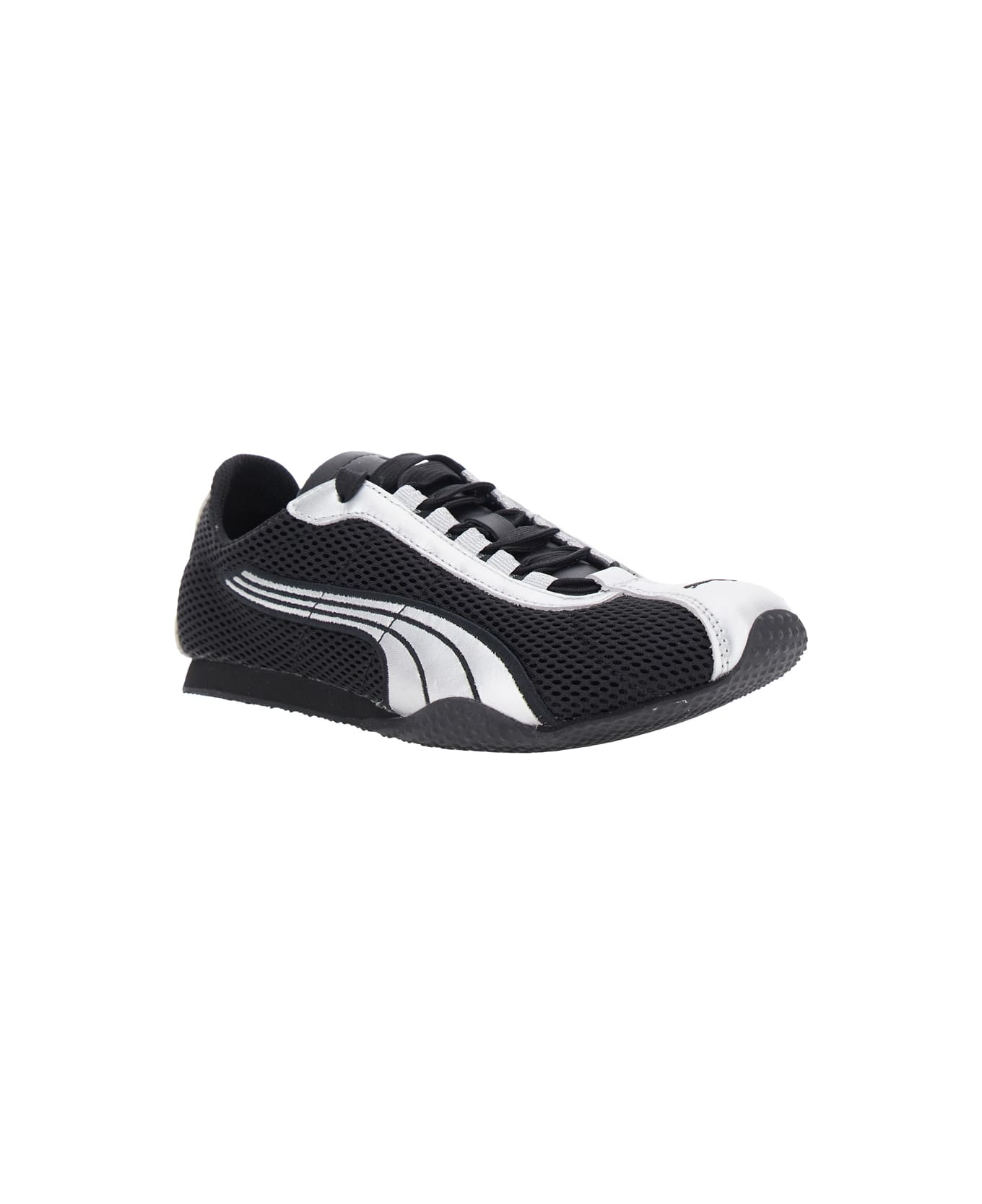 Puma 'h-street Og' Black Low Top Perforated Sneakers With Maxi Logo On The Tongue In Tech Fabric Unisex - Black