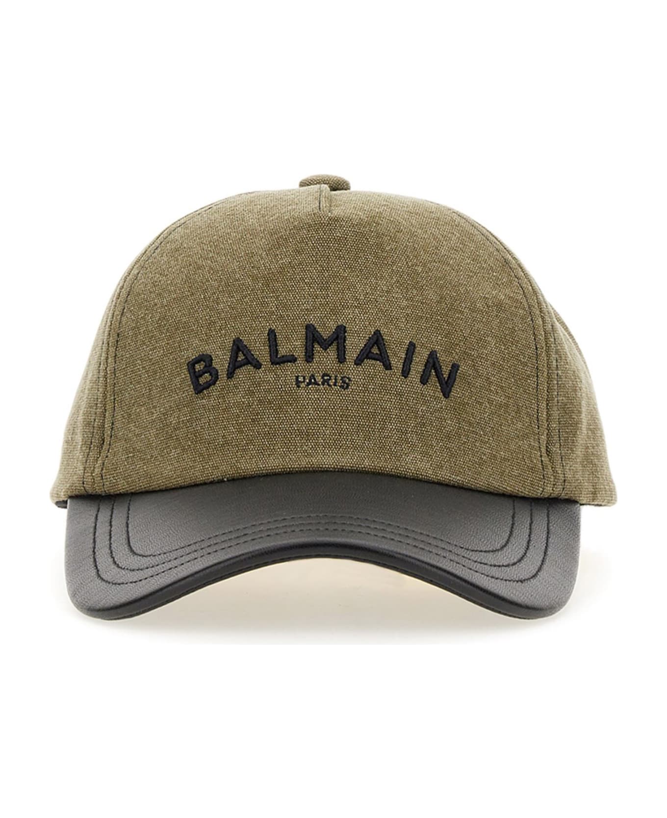 Balmain Baseball Hat With Logo - MARRONE