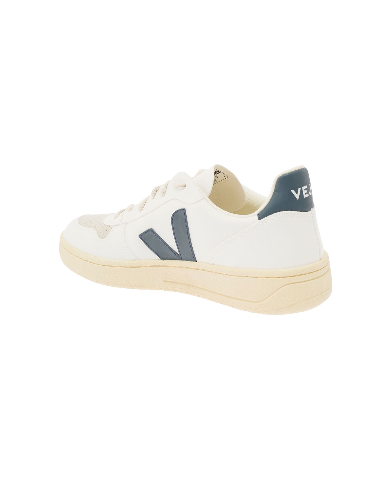 Veja White And Green Sneakers With Logo Details In Leather Man - White スニーカー