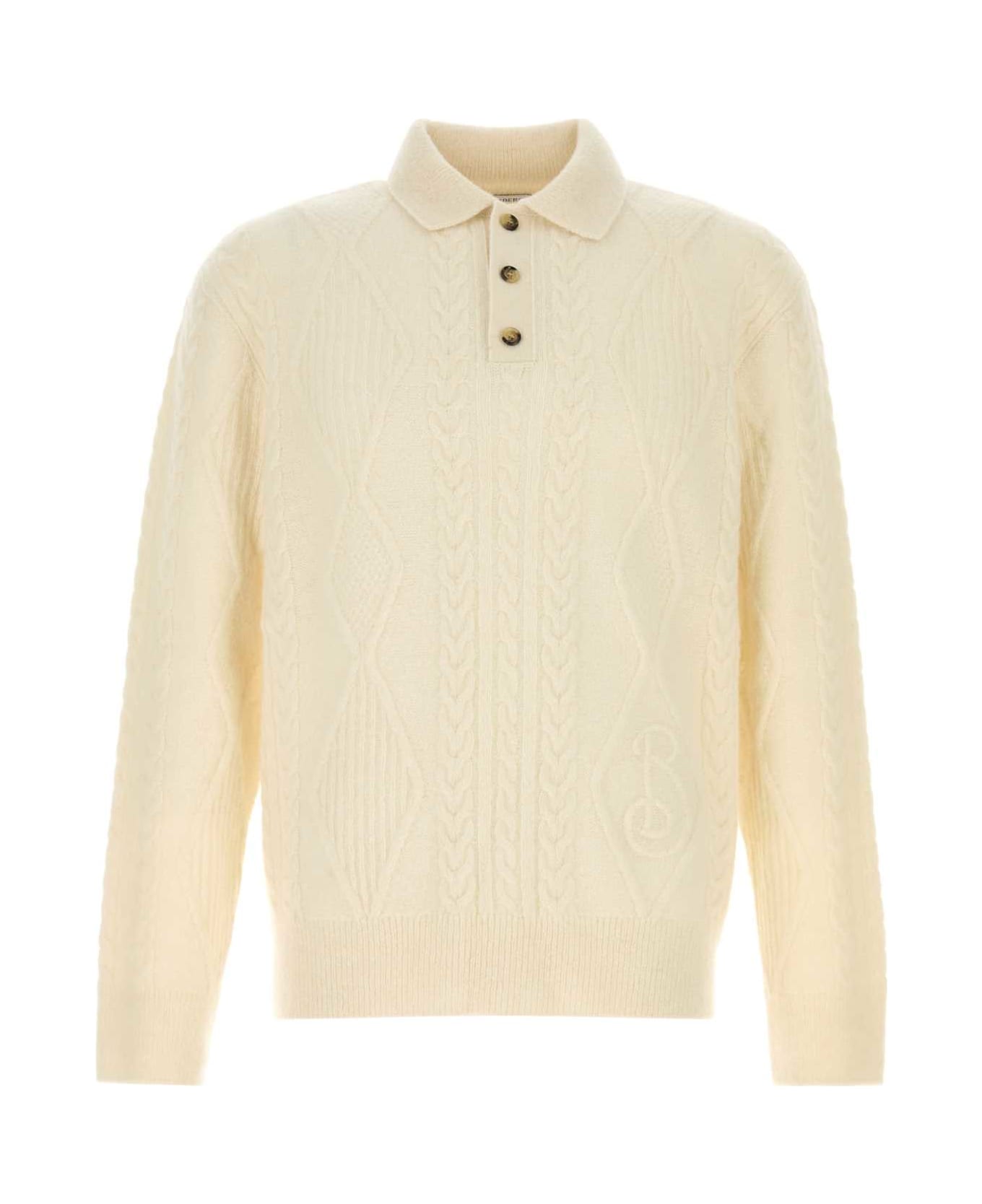 Burberry Ivory Alpaca Blend Sweater - SNOW