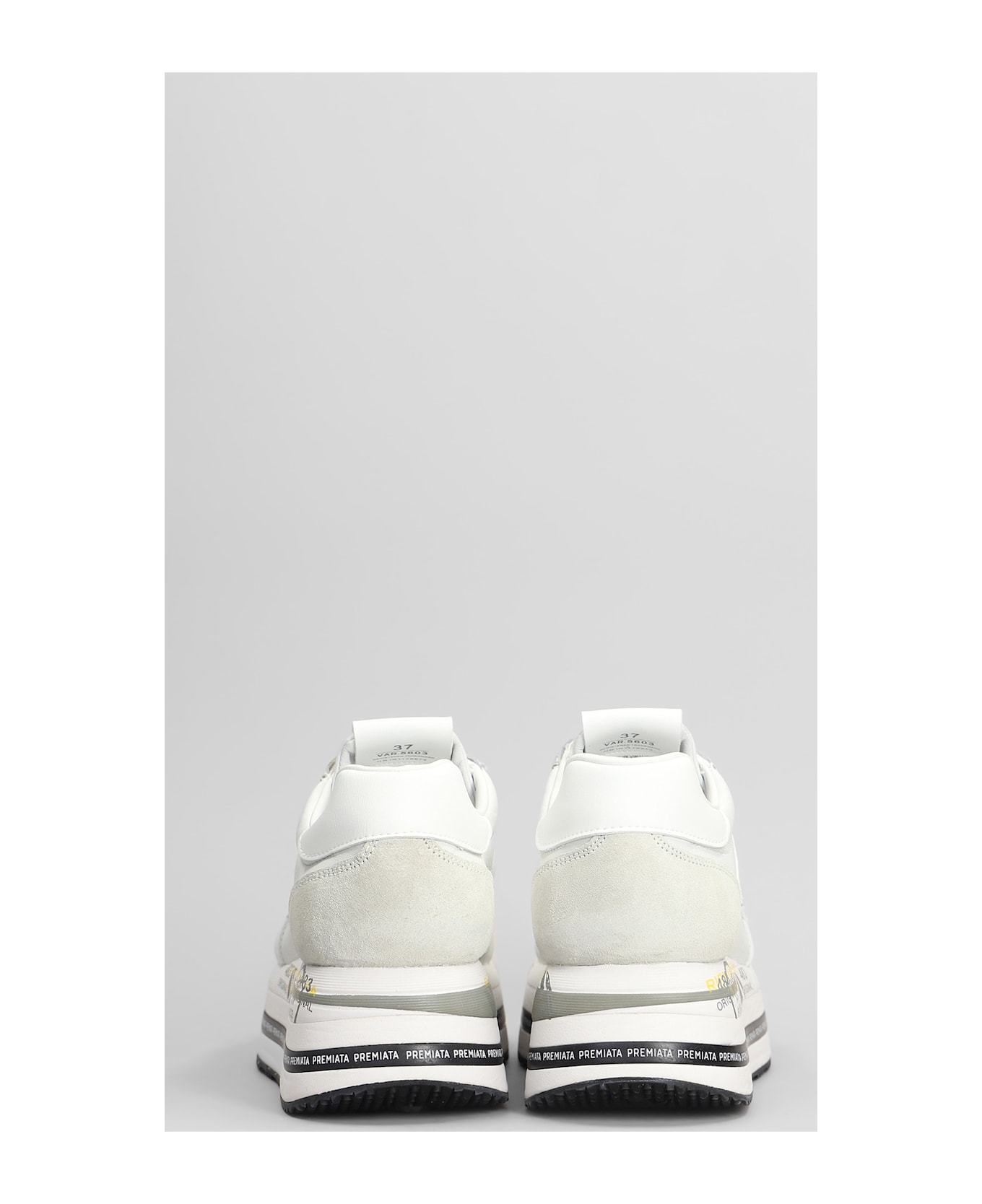 Premiata Beth Sneakers In White Suede And Leather - white
