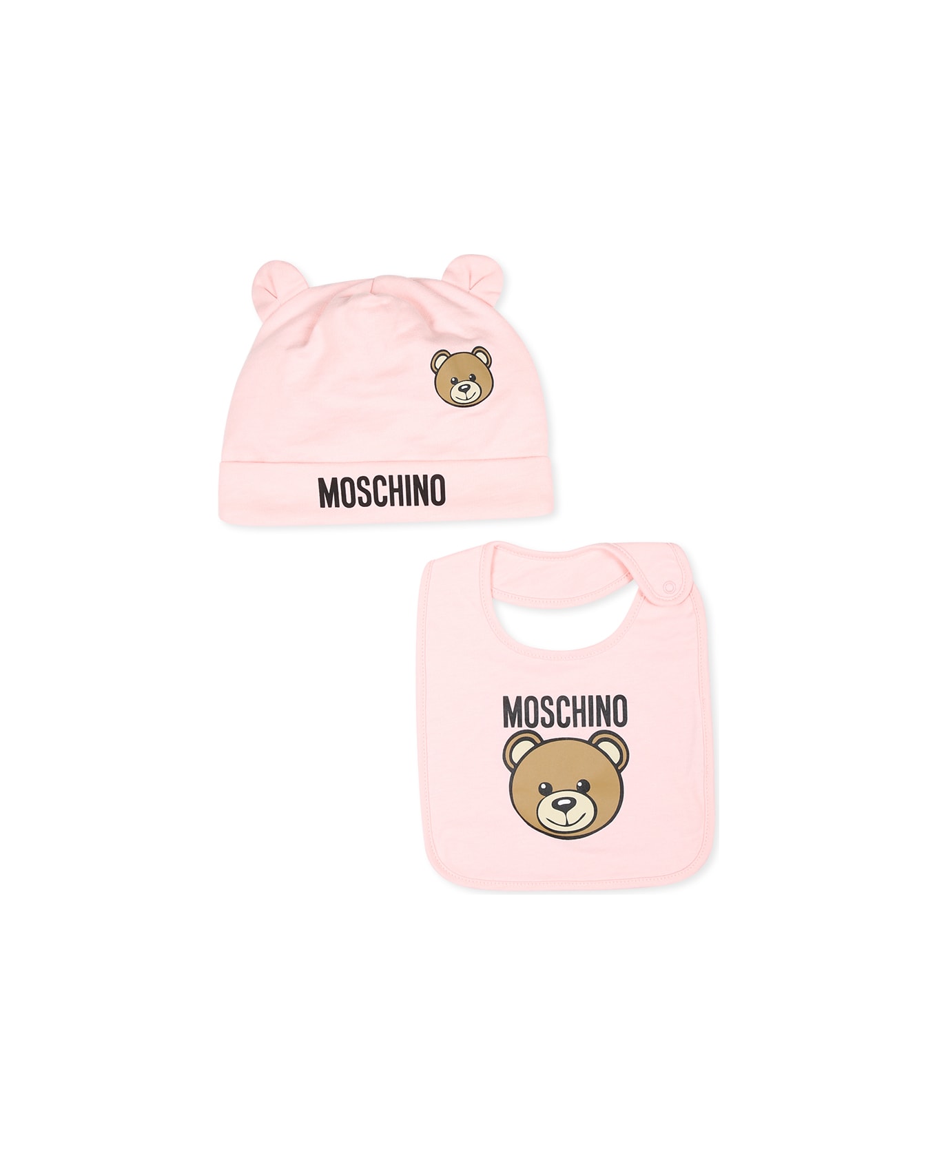 Moschino Pink Accessory Set For Baby Girl With Teddy Bear - Pink