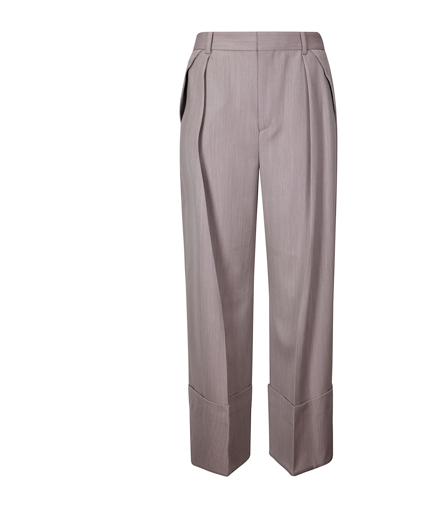 Victoria Beckham Wide Leg Turn - Up Trouser - QUARTZ
