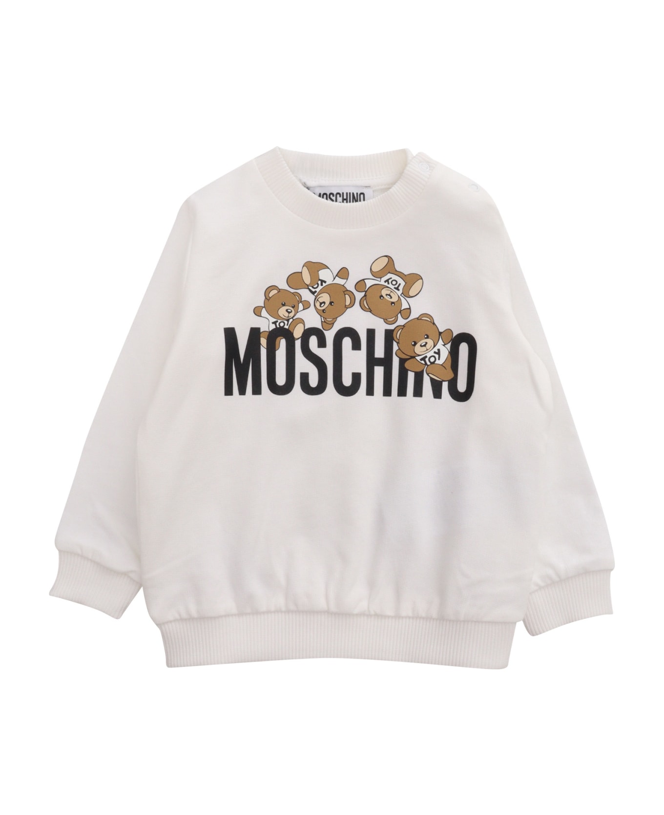 Moschino White Sweatshirt With Print - WHITE ニットウェア＆スウェットシャツ
