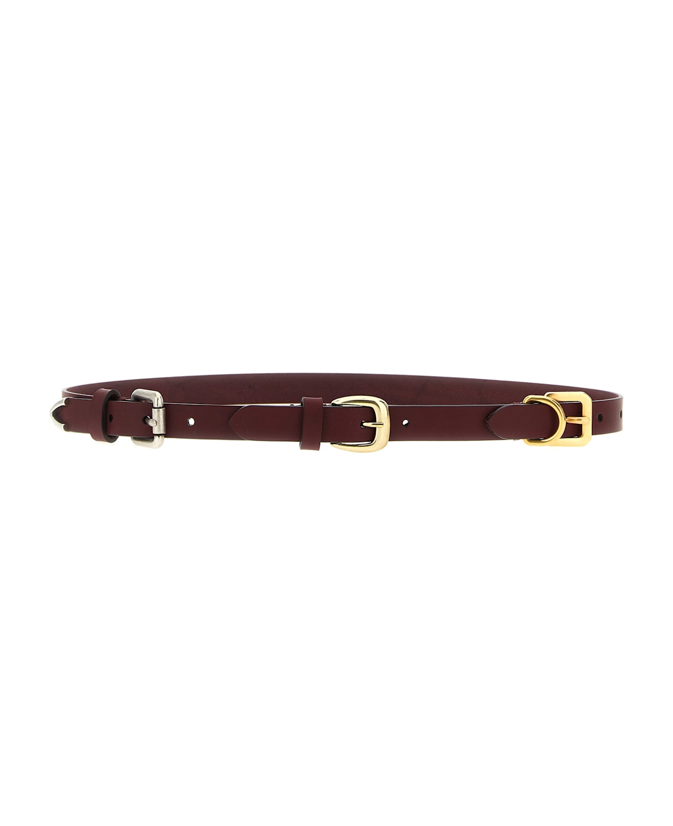Etro Triple Buckle Belt - Bordeaux