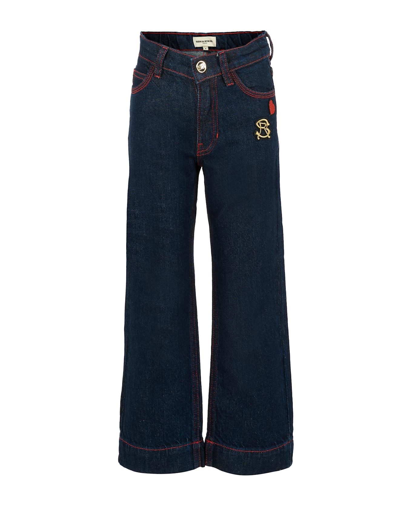 Rykiel Enfant Denim Jeans For Girl With Logo - Denim