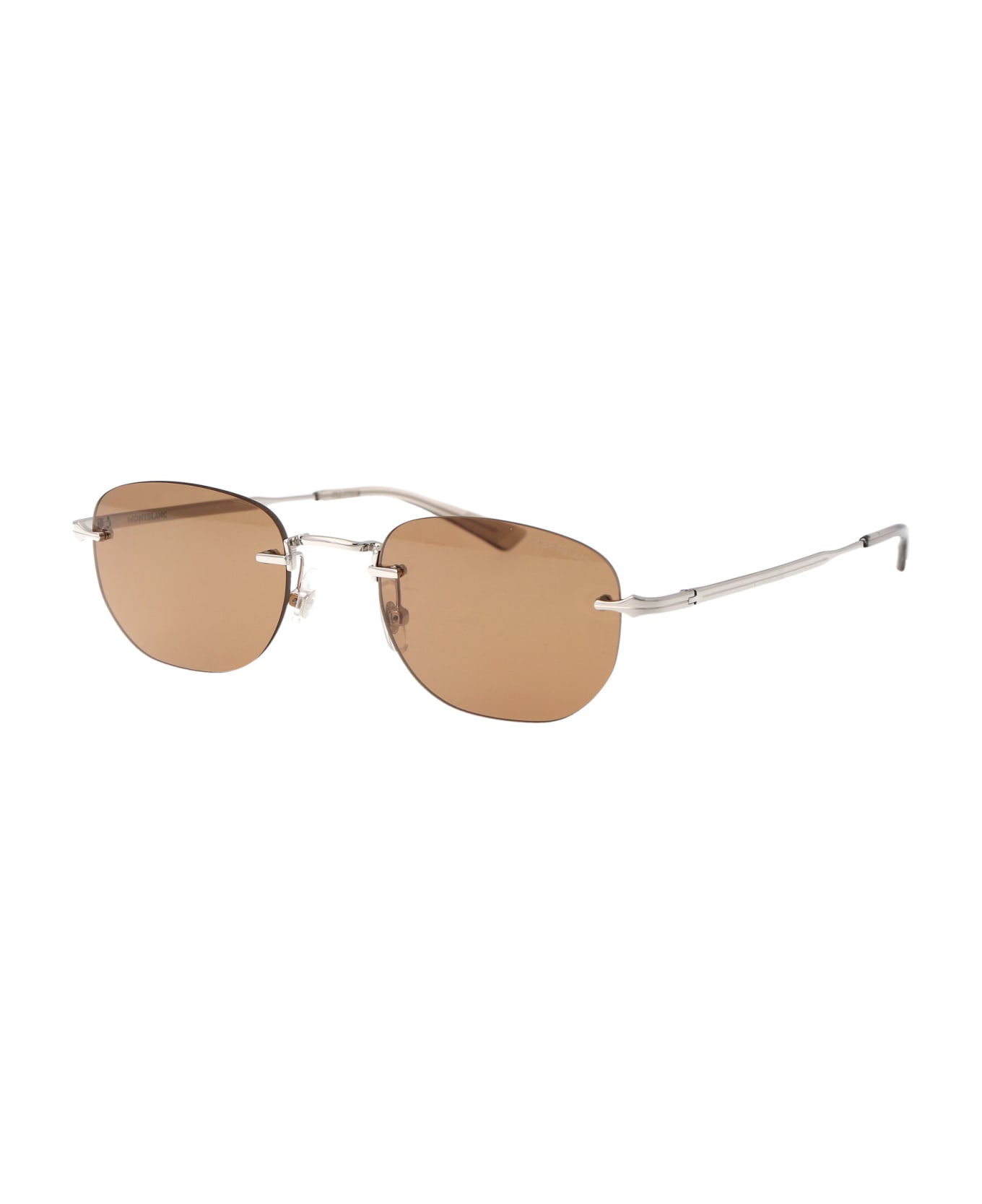 Montblanc Mb0303s Sunglasses - 003 SILVER SILVER BROWN