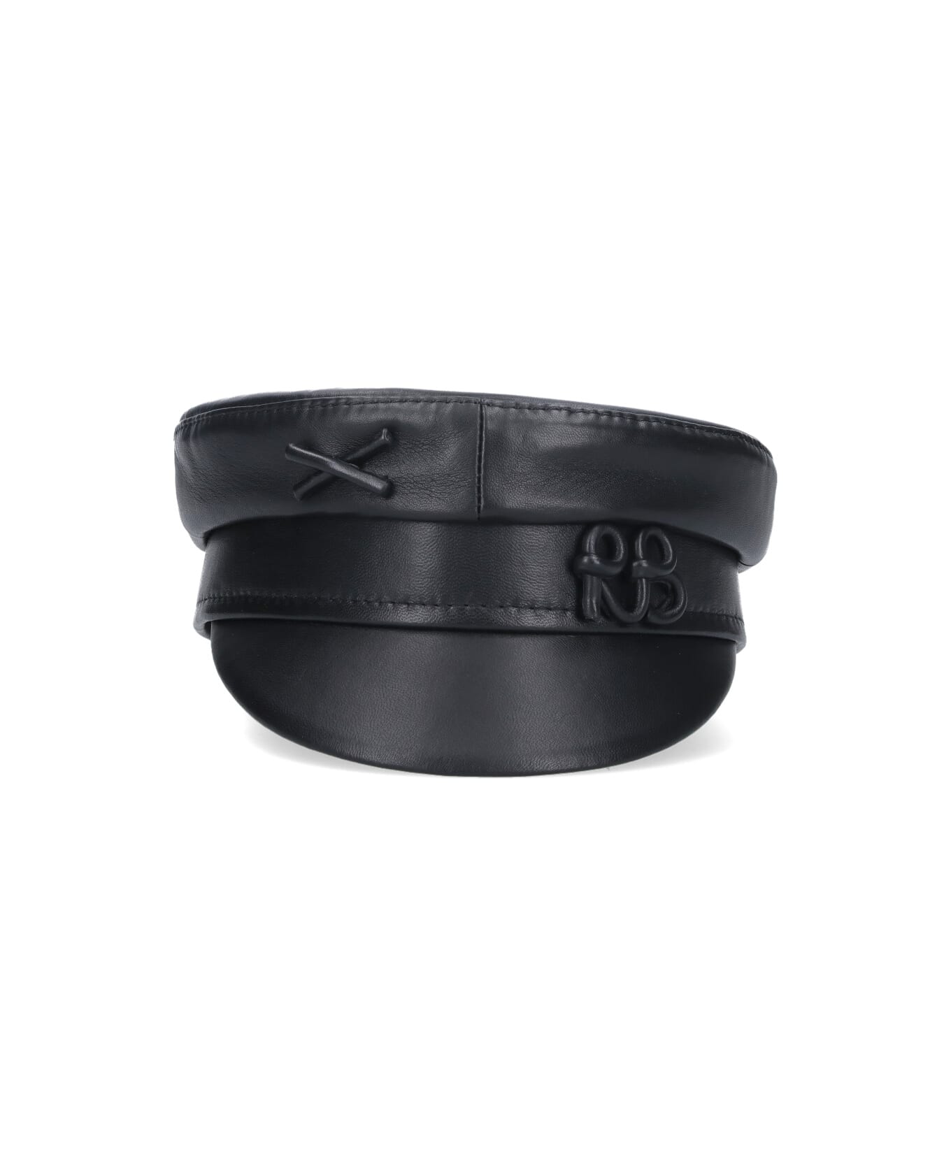 Ruslan Baginskiy 
baker Boy
 Leather Hat - Black  