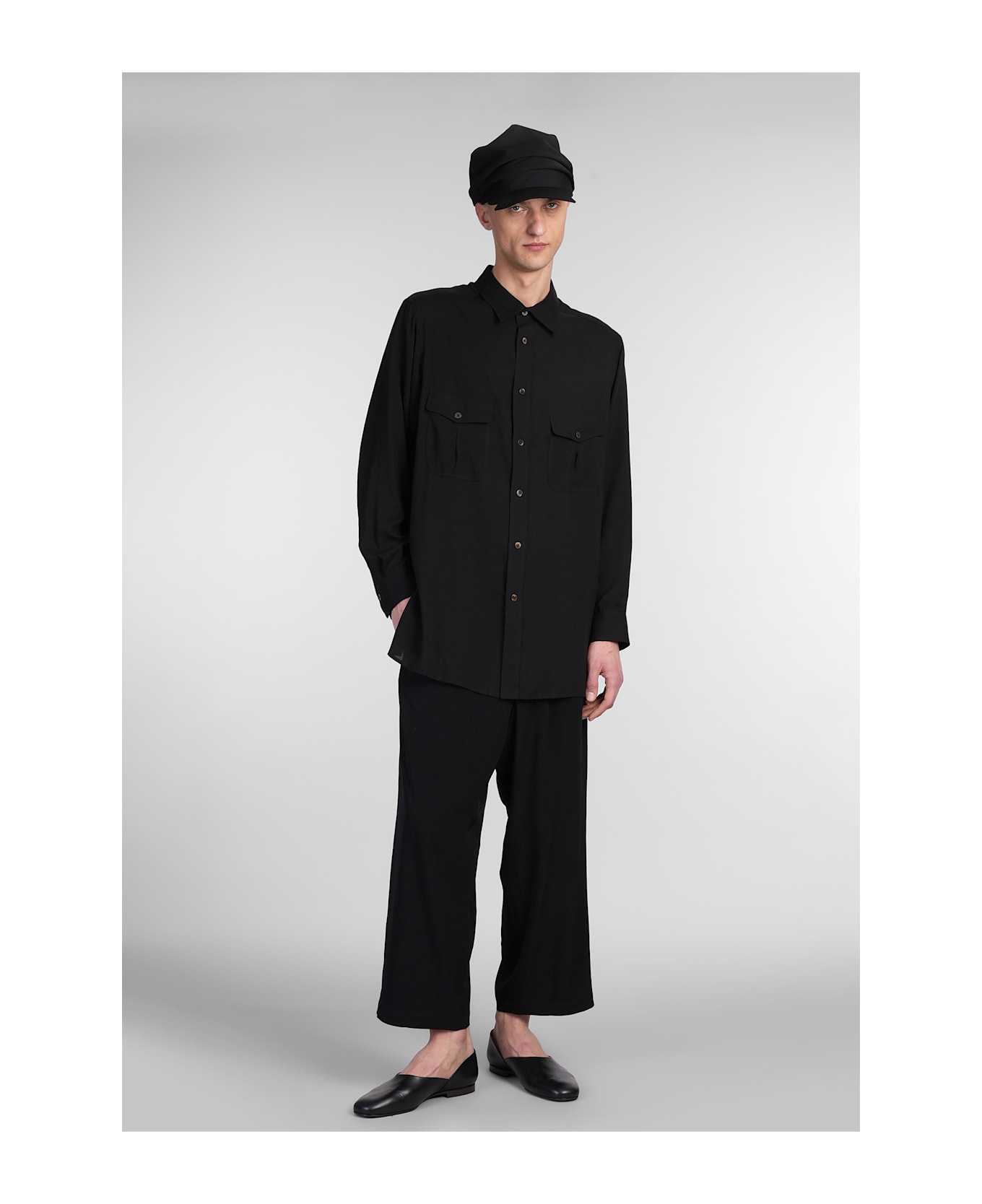 Yohji Yamamoto Shirt In Black Cellulose - black