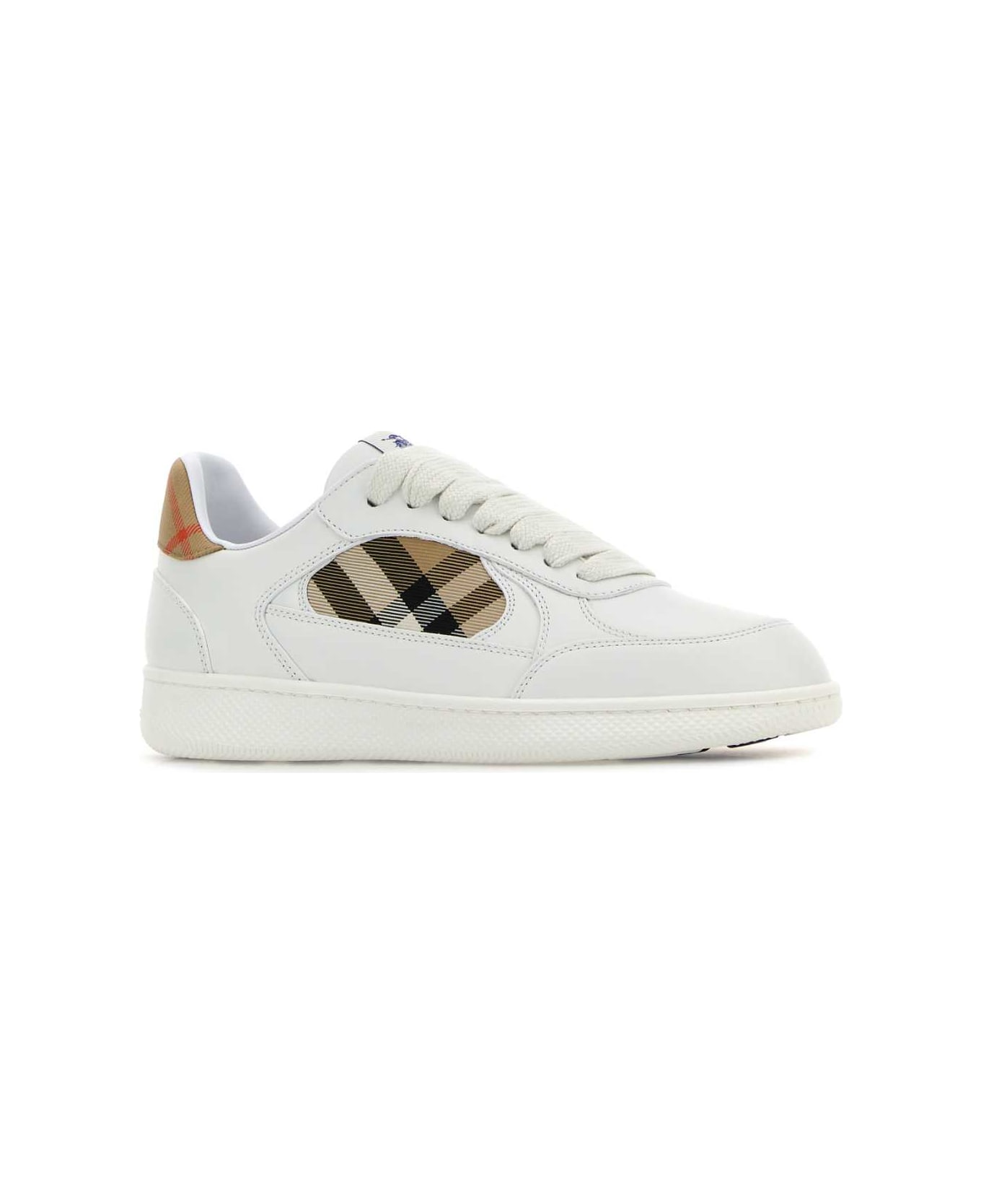 Burberry White Leather Terrace Sneakers - WHITE