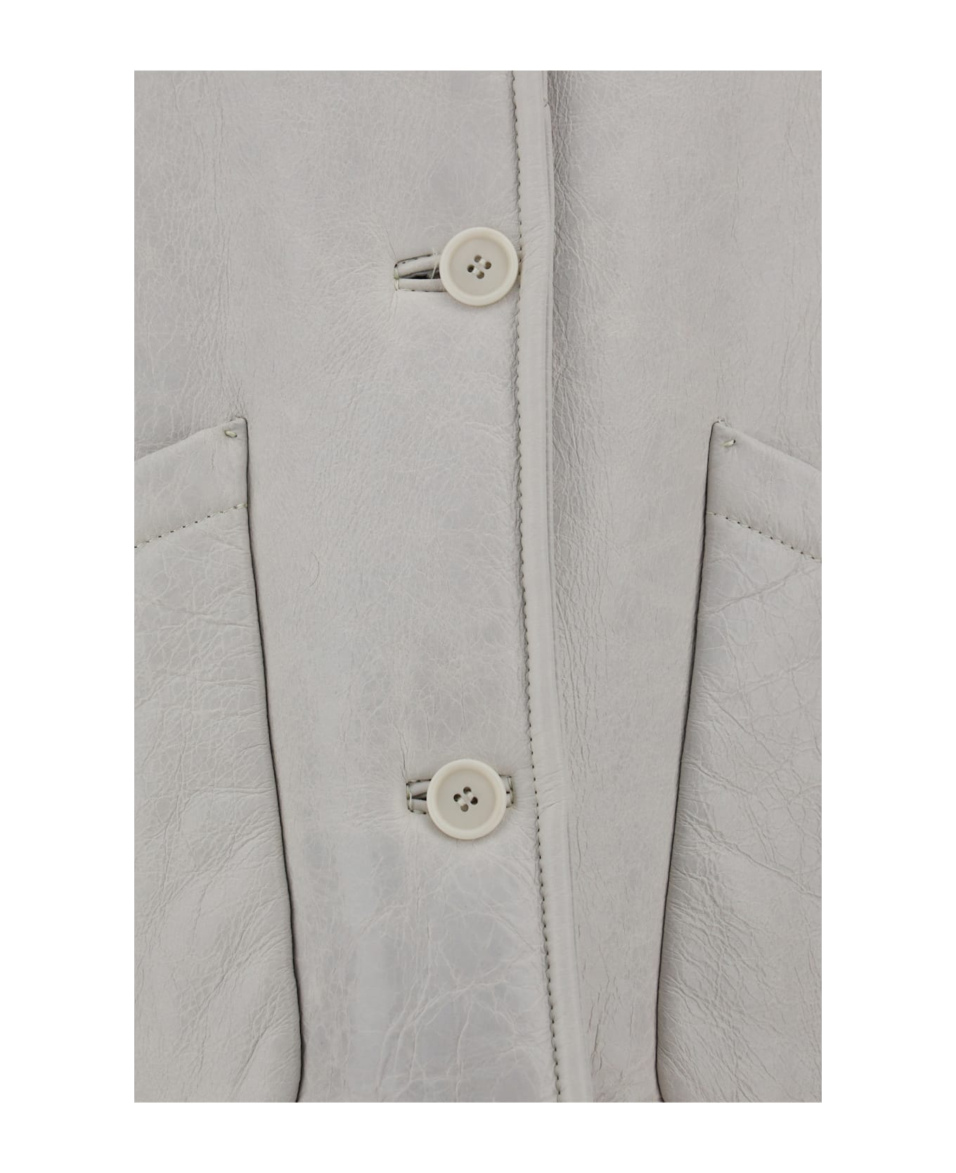 Salvatore Santoro Leather Jacket - Ivory