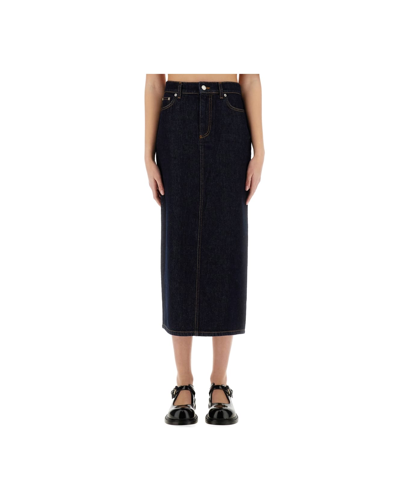 Moschino Long Denim Skirt - BLUE