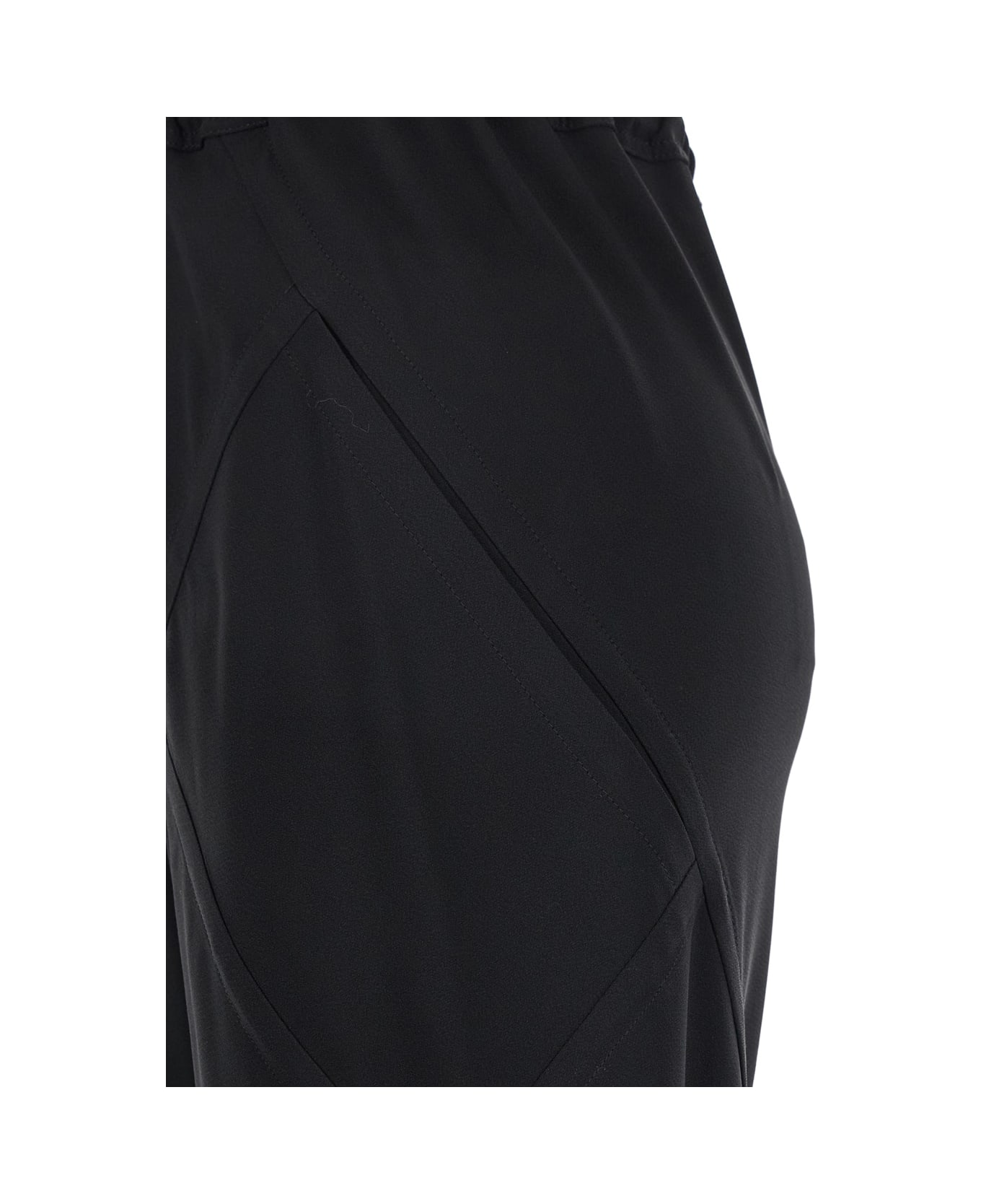 Rick Owens Black Wide Leg Pants In Tech Fabric Woman - Black
