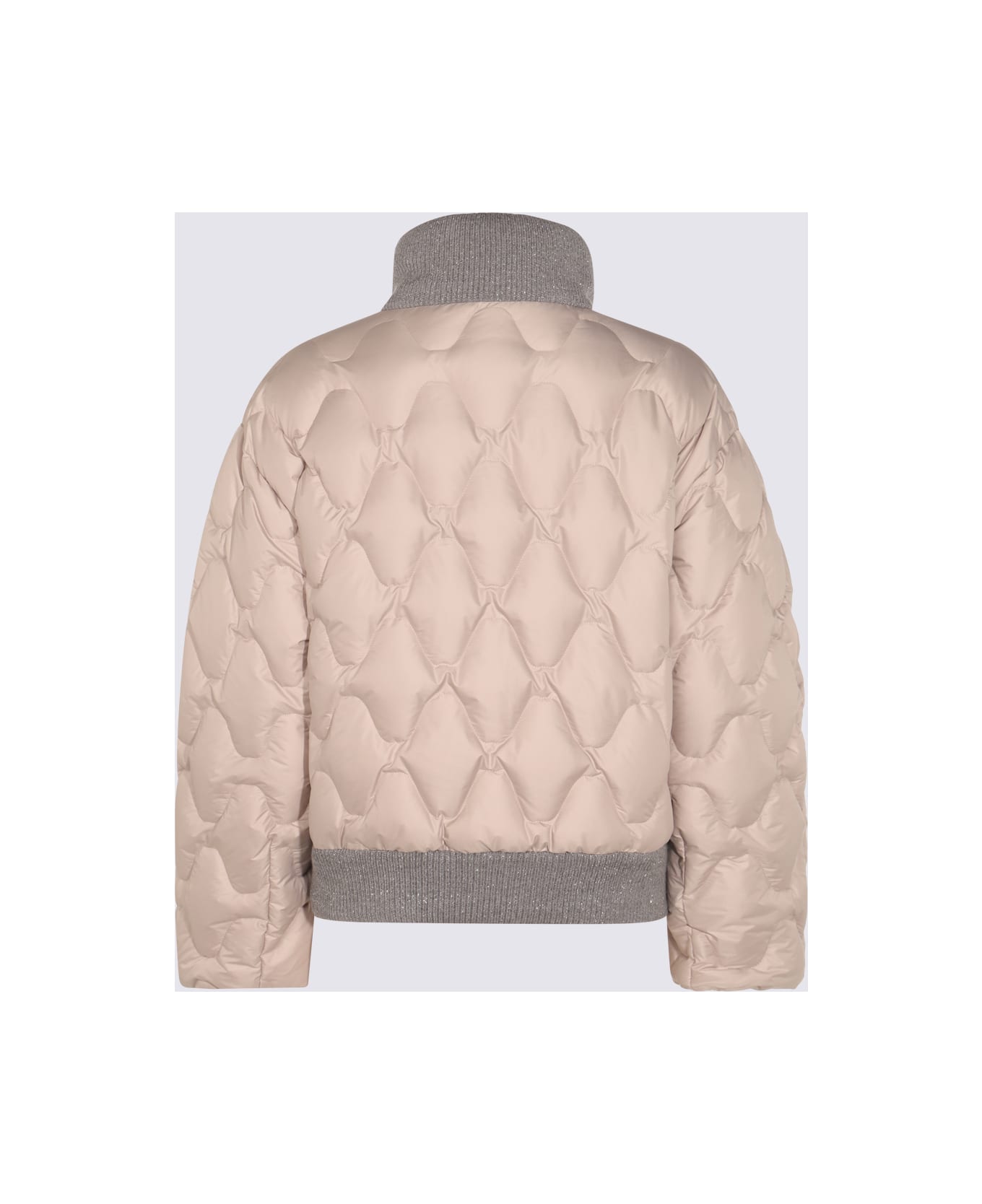 Fabiana Filippi Beige And Grey Down Jacket - Polvere