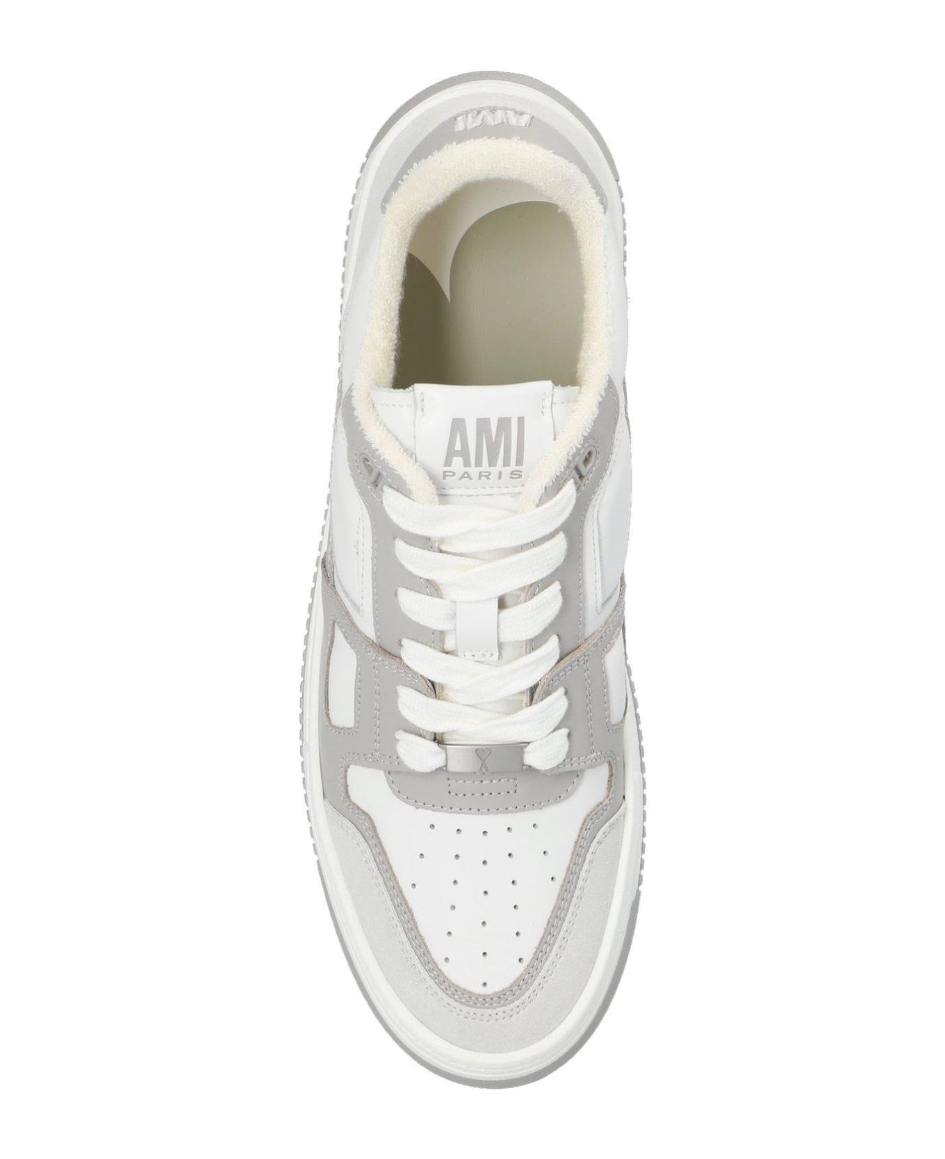 Ami Alexandre Mattiussi Paris Colourblock Lace-up Sneakers - WHITE
