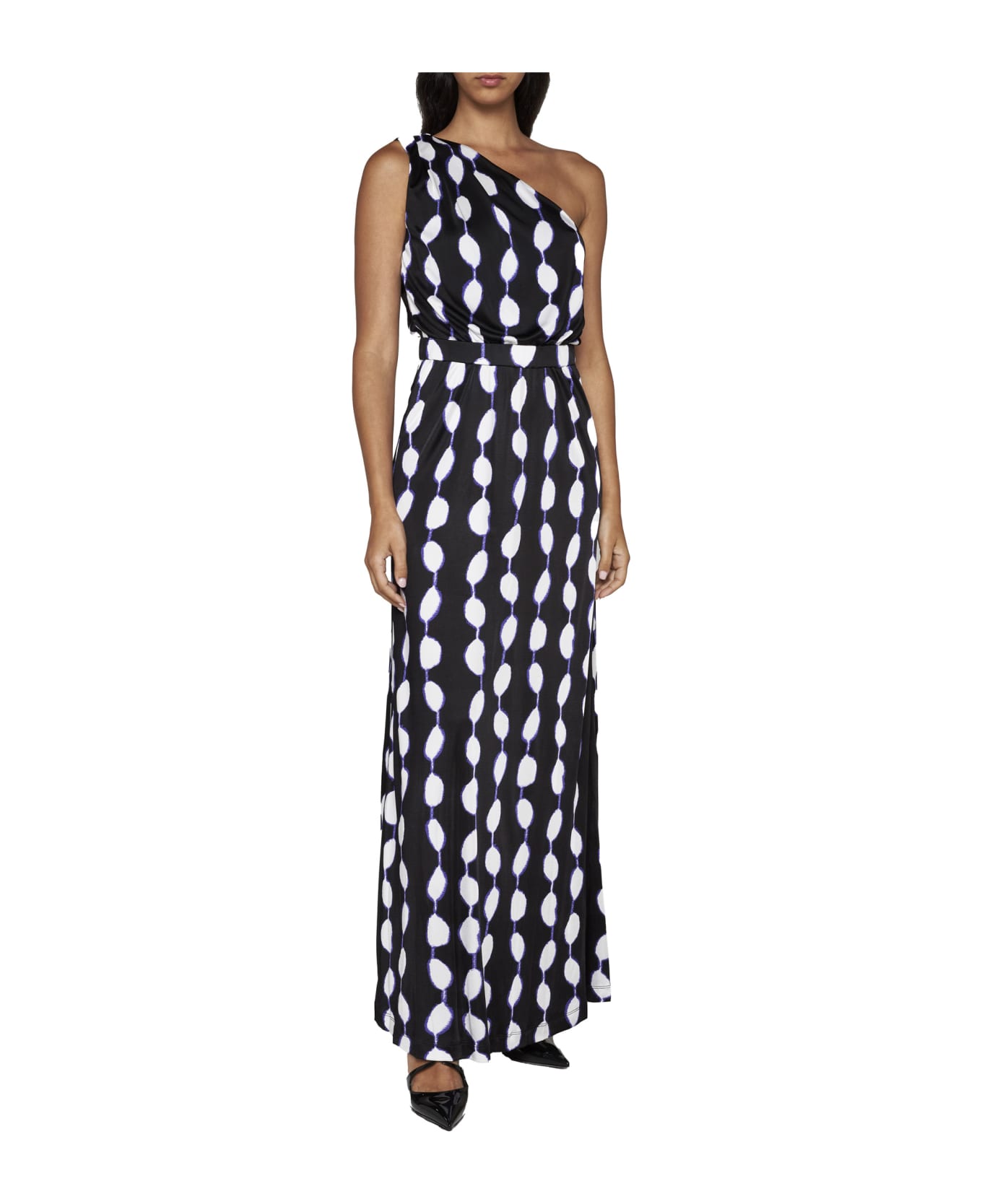 Diane Von Furstenberg Dress - Shibori dot lg black