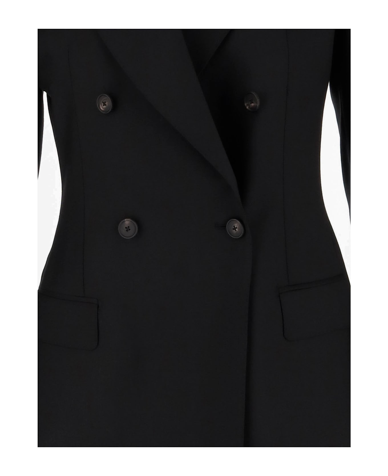 Tagliatore Stretch Wool Double-breasted Jacket - Black